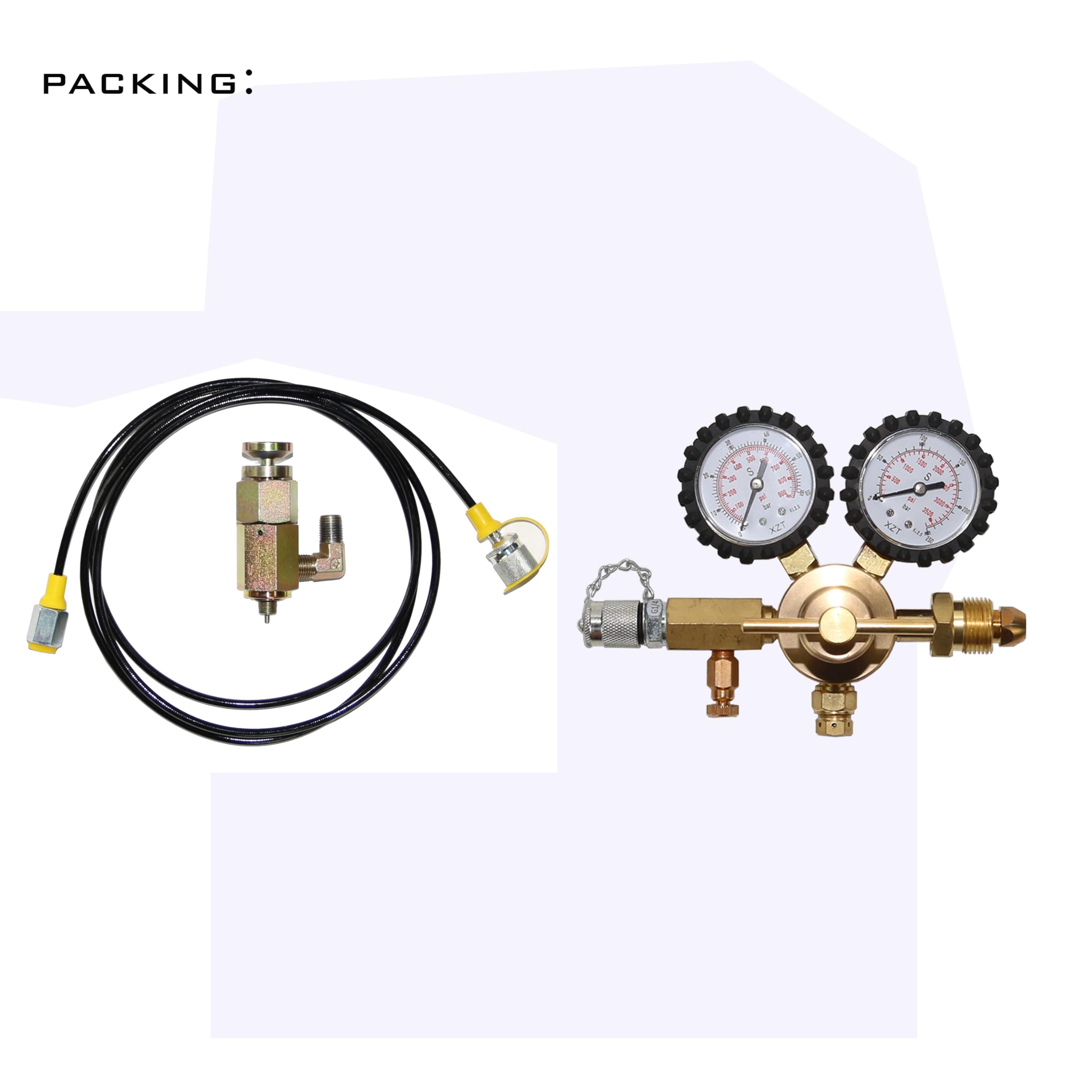 XZT GK-03 Hydraulic Nitrogen Gas Charging & Pressure Test Kit for JCB Hydraulic Breaker Hammer - Professional Maintenance Tool for Construction Equipment Repair