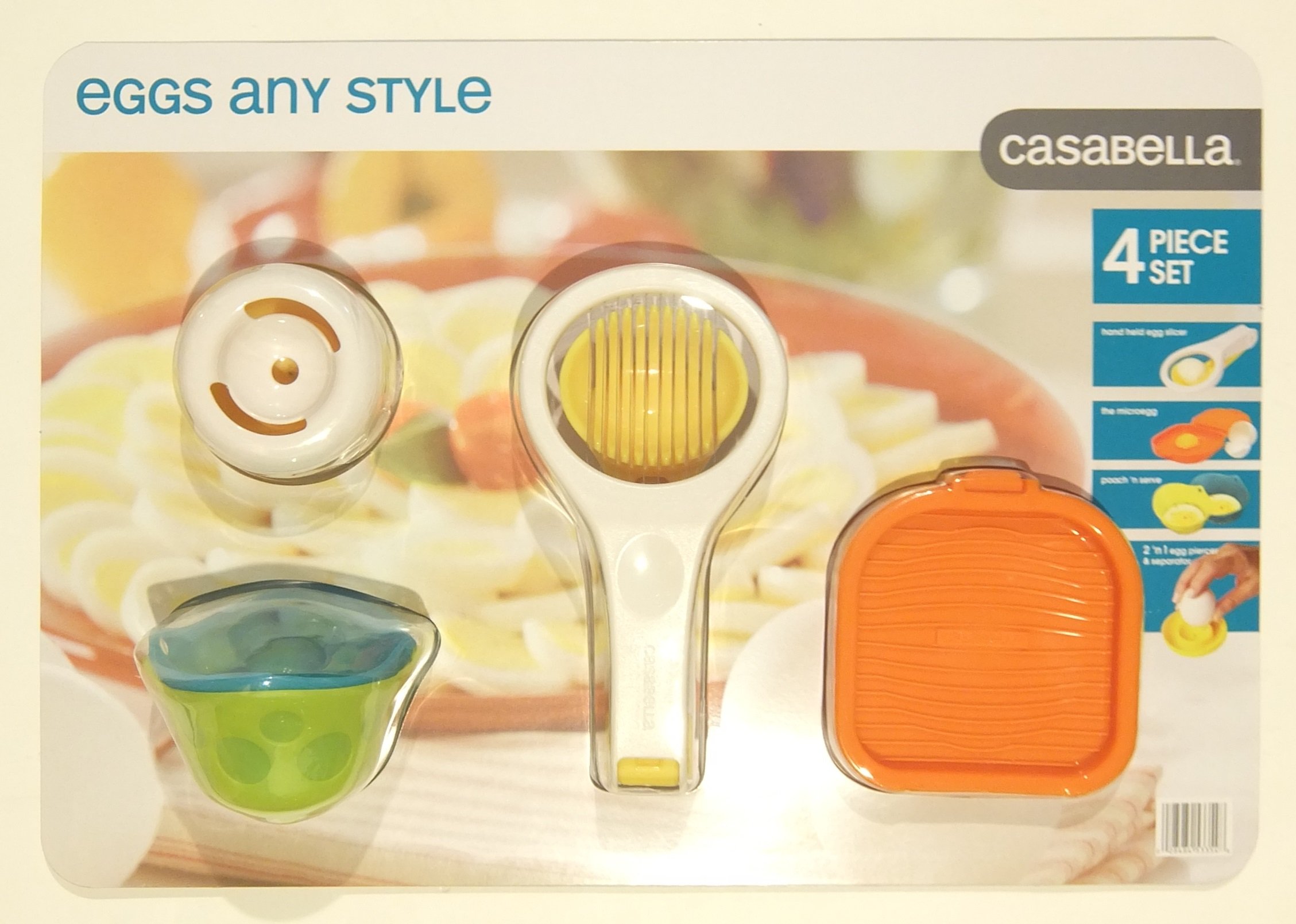 Casabella 4-Piece Egg Preparation Set - Perfect for Scrambled, Fried, Poached & Boiled Eggs - Ideal for Breakfast, Brunch & Cooking at Home