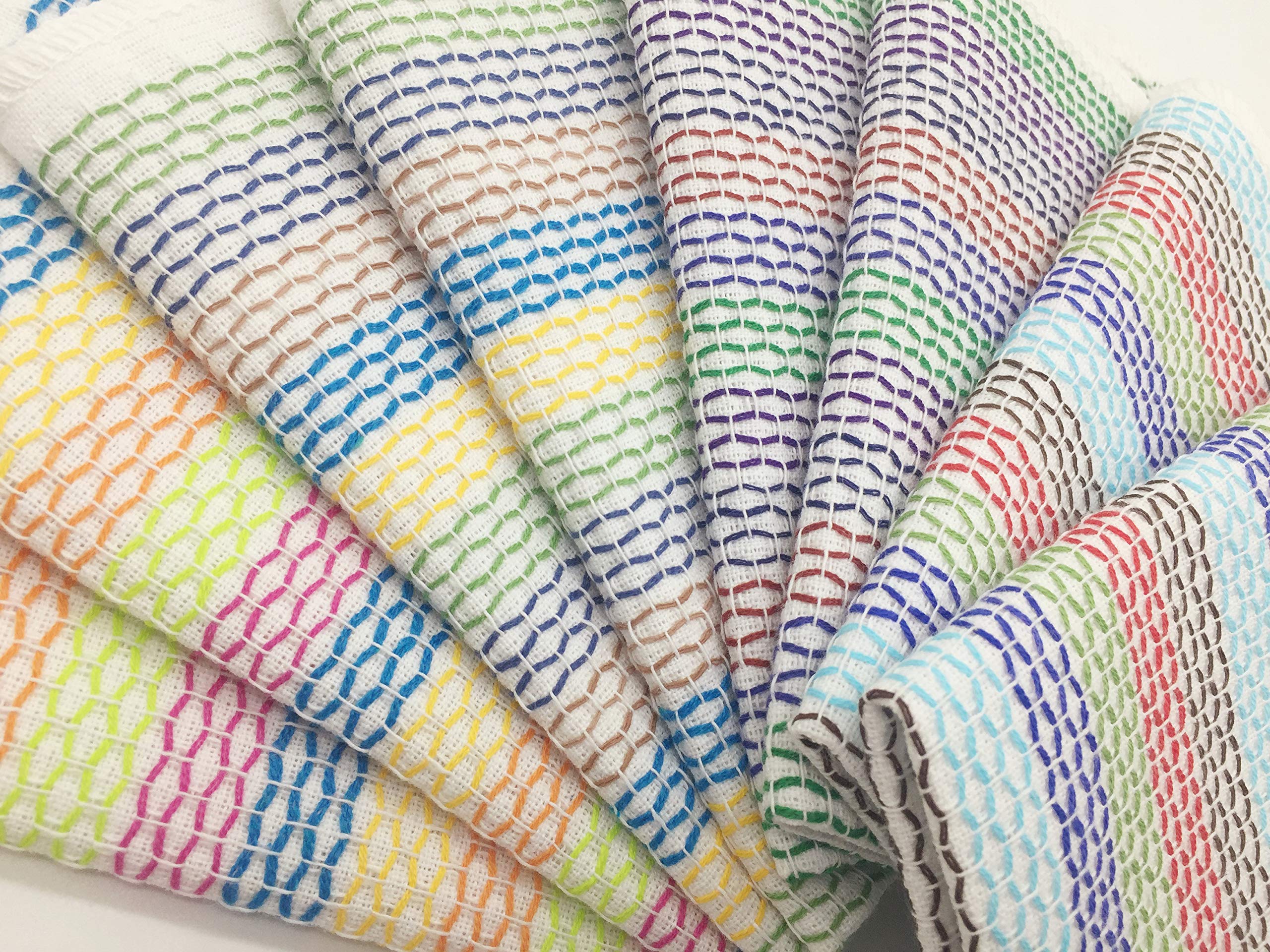 Premium Absorbent Cotton Dish Cloths - 13x13 Inch Odor-Free Kitchen Cleaning Rags, 8-Pack Multi-Color Dish Towels for Washing Dishes, Countertops & Household Cleaning