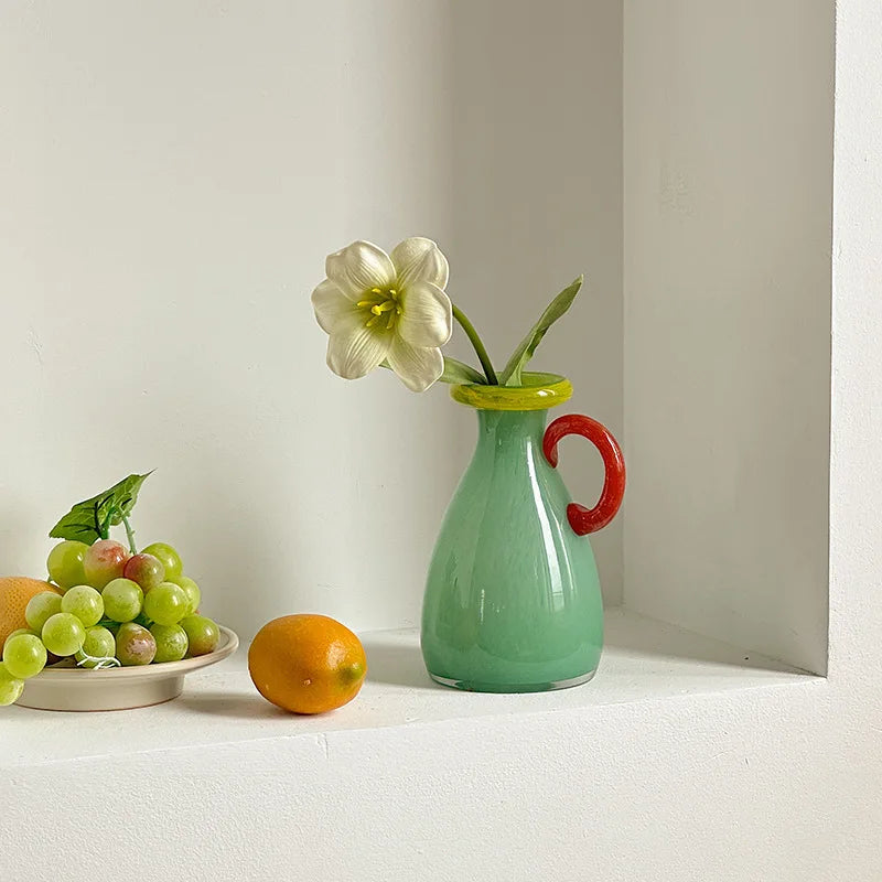 Handblown Piccolo Glass Vase - Elegant Small Flower Vase for Home Decor, Wedding Centerpieces & Tabletop Arrangements