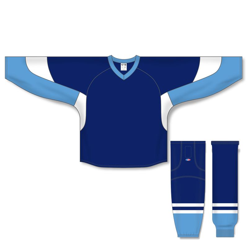 Custom Athletic Knit Jersey - Navy, Sky Blue & White - 6600 Series for Team Sports & Casual Wear