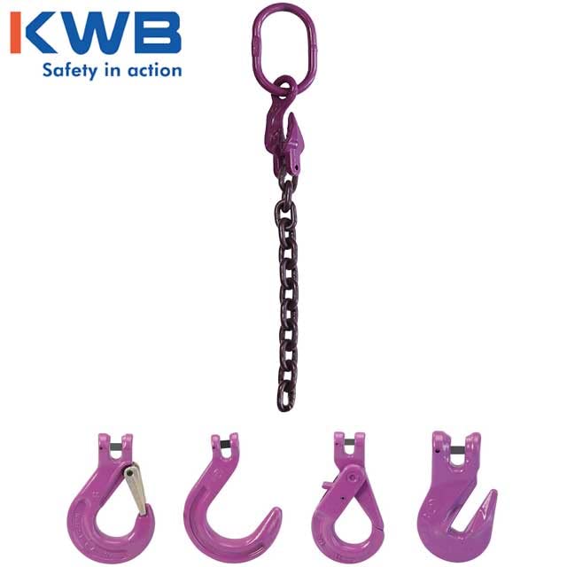 3/8 Inch x 10 Foot Adjustable 1-Leg Chain Sling with Foundry Hook - Grade 100 Alloy Steel Overhead Lifting Sling for Heavy Cargo - Ideal for Construction, Warehouse, and Industrial Material Handling