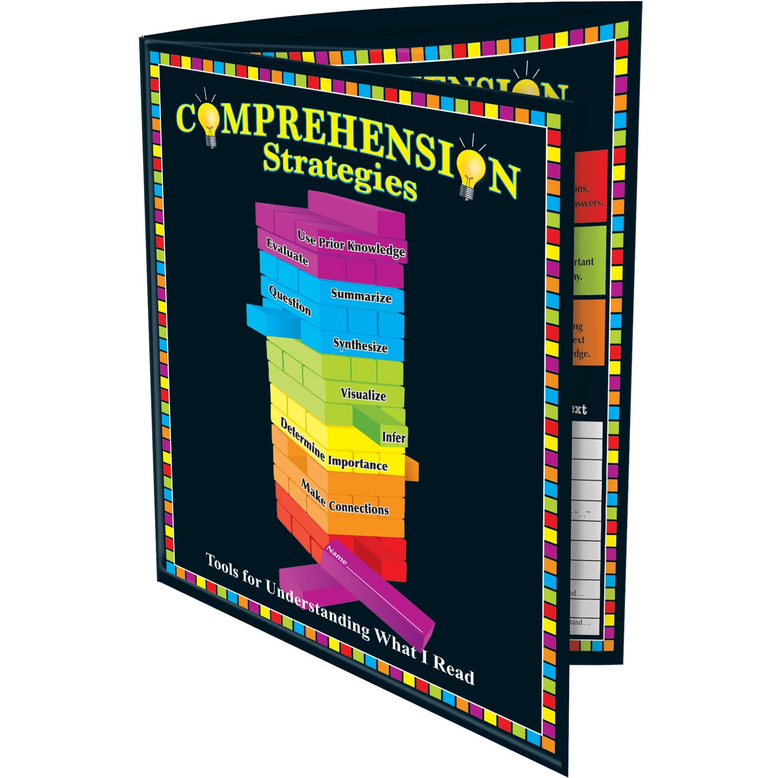 Really Good Stuff Comprehension Trifold 3-Pocket Folder - 12 Pack | Organize Reading Materials for Students | Perfect for Classroom, Homeschool & Study Groups