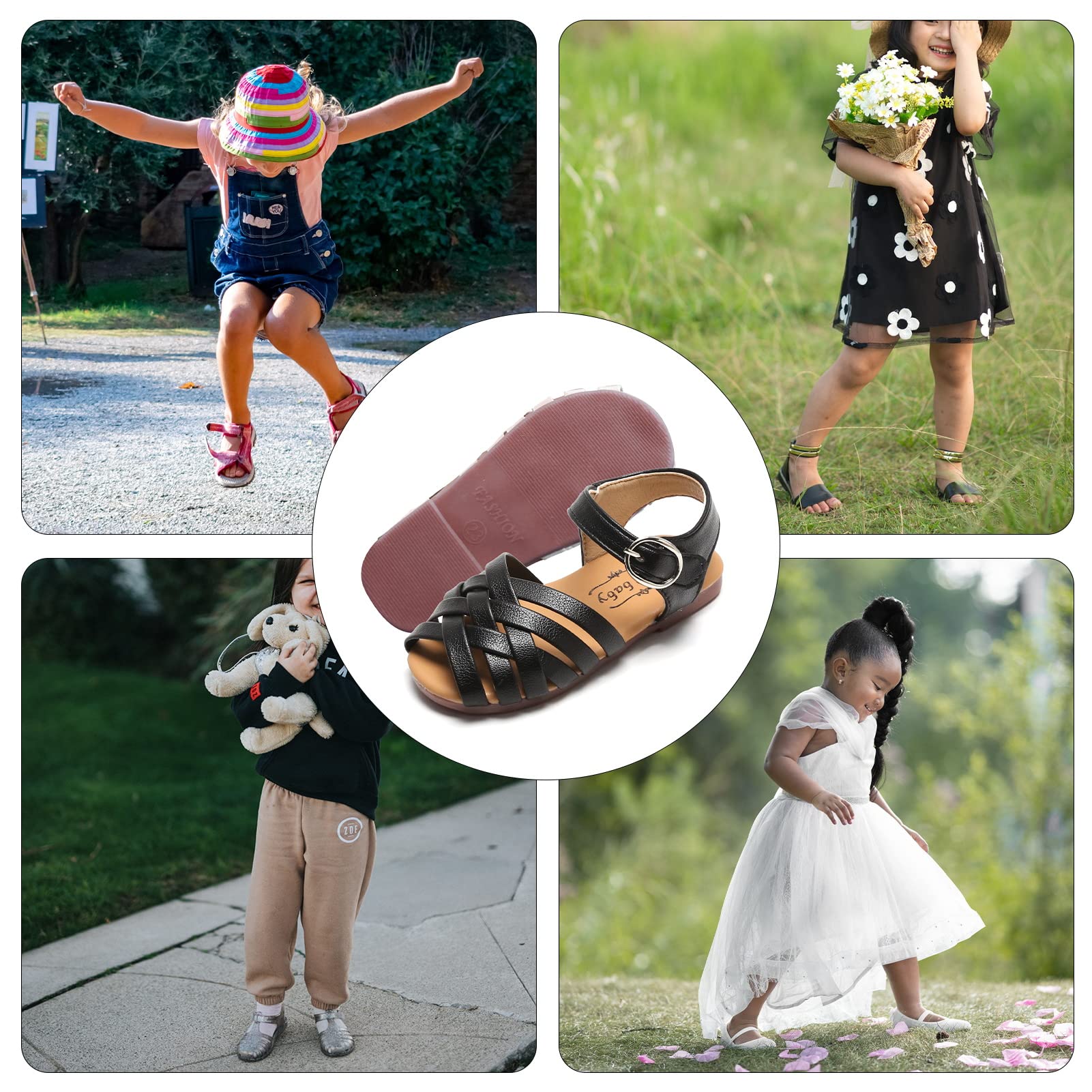 SEAUR Girls & Boys Toddler Sandals - Soft PU Leather Summer Flat Sandals for Kids, Baby & Toddlers | Perfect for Outdoor Play, Beach & Casual Wear