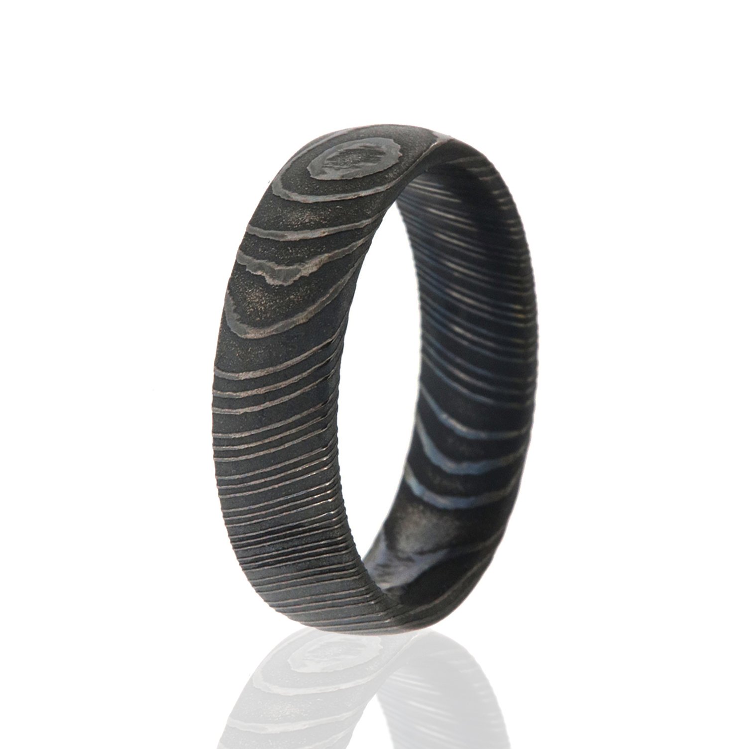 Damascus Steel Wedding Ring for Men - 6mm Wide Handcrafted USA Made Durable & Hypoallergenic - Perfect for Engagements, Anniversaries and Special Occasions