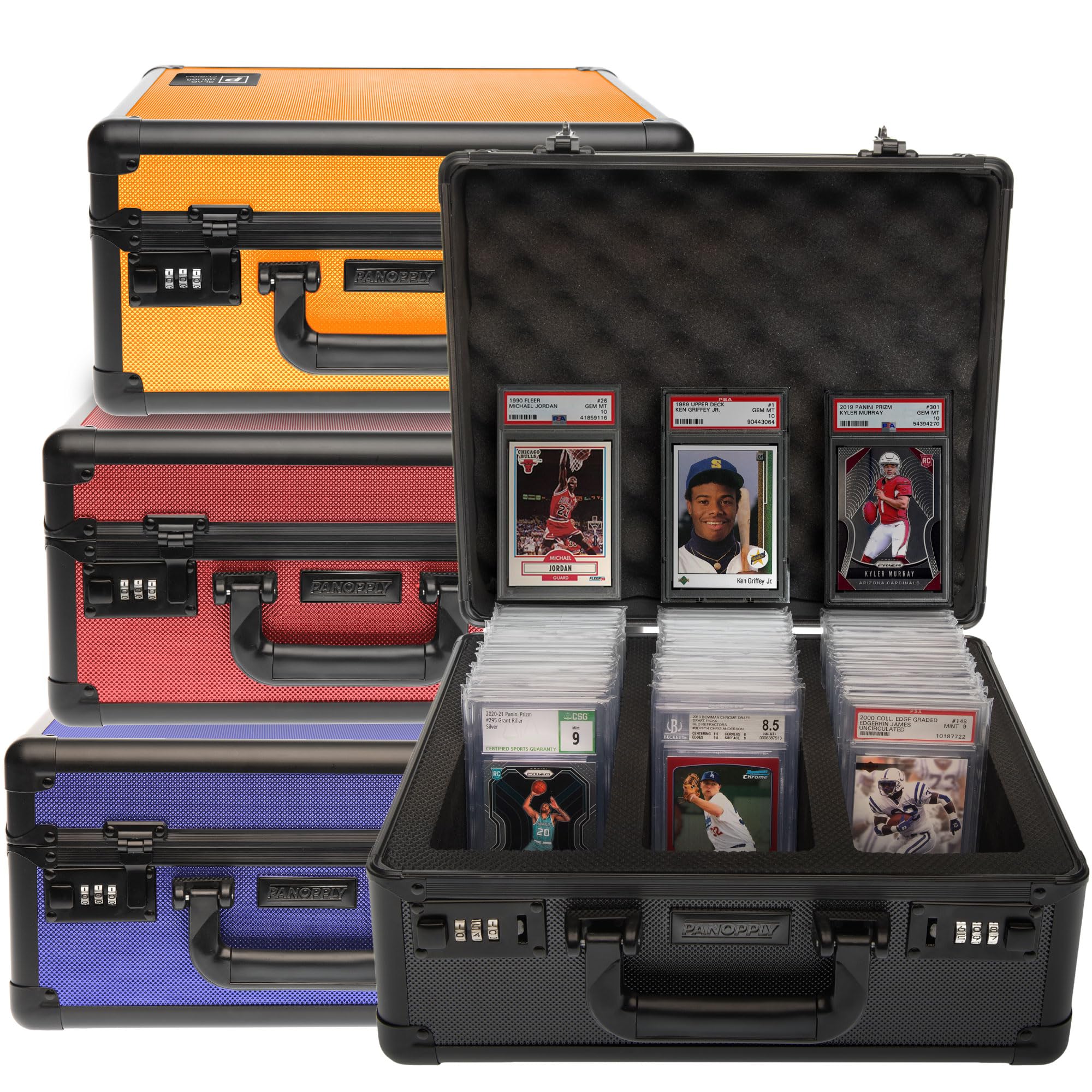 Premium SLAB ARMOR 120+ 3-Row PSA Graded Card Storage Box - Heavy Duty Baseball & Sports Card Protector Case for PSA Slabs (Black) | Perfect for Collectors, Card Shows & Secure Home Storage