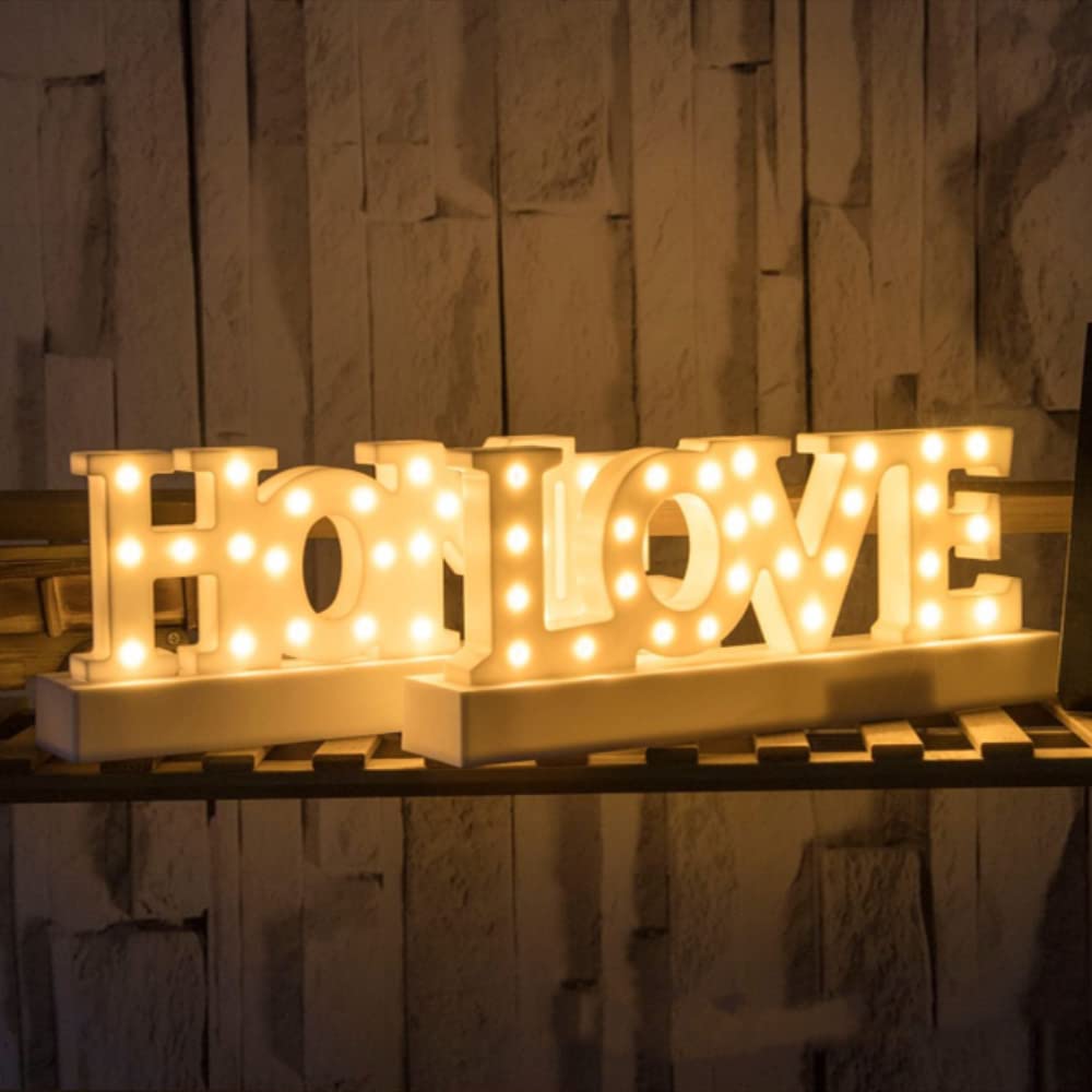 GUOCHENG LED Light Up Home Sign - Battery Operated Word Decor for Wedding, Christmas, Birthday Gifts - Bedroom, Nursery, Living Room Night Light - Perfect for Home Decor, Party Decorations & Romantic Ambiance
