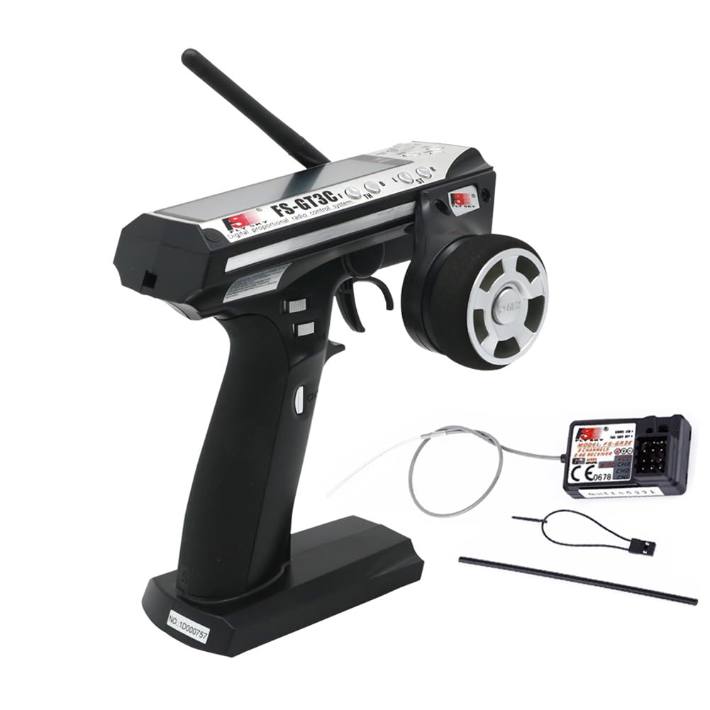 FlySky GT-3C 2.4GHz Radio Controller for RC Cars, Drones & Boats - Titanium Edition | Wireless Remote Control Transmitter with Long Range & Precise Handling | Perfect for Hobbyists, Racing & Outdoor Adventures