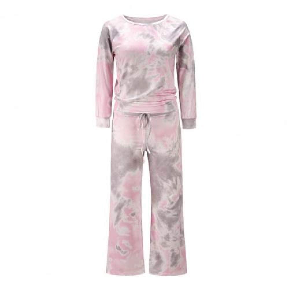 HUANSUN Women's Pajama Set - Soft Breathable Sleepwear, Loose Fit 2-Piece Printed Nightwear for Women, Plus Size XL Grey - Perfect for Lounging, Sleeping & Relaxing at Home