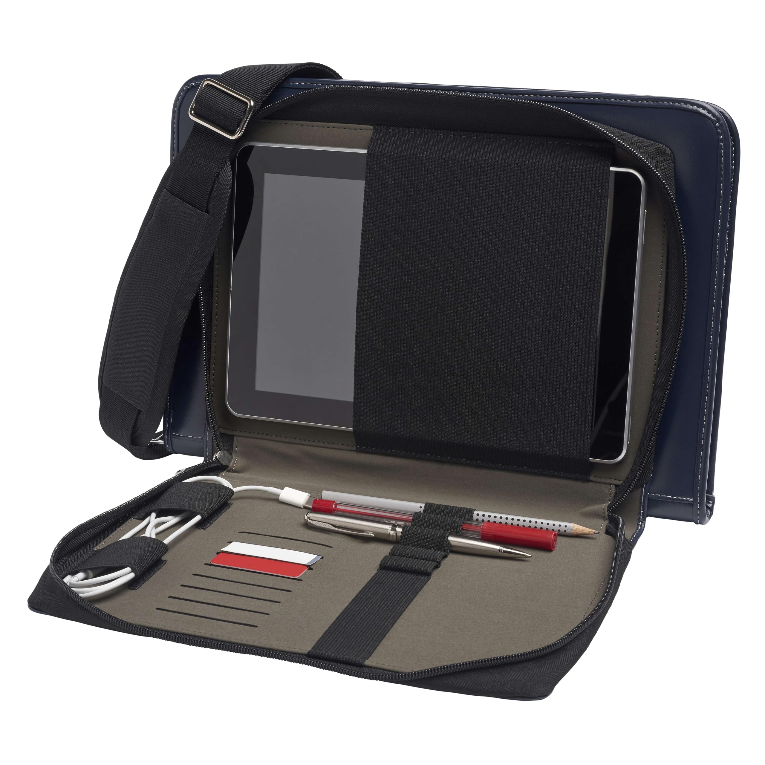 Broonel Blue Leather Laptop Messenger Bag for ASUS Zenbook 14 Flip OLED (UN5401) 14