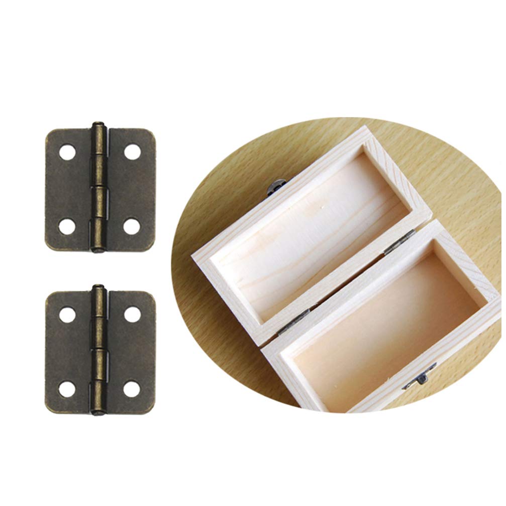 Healifty 20pcs 1:12 Scale Miniature Hinges for Dollhouse Furniture - Bronze Cabinet & Closet Hardware with 80 Screws - Perfect for DIY Dollhouse, Miniature Models, and Craft Projects