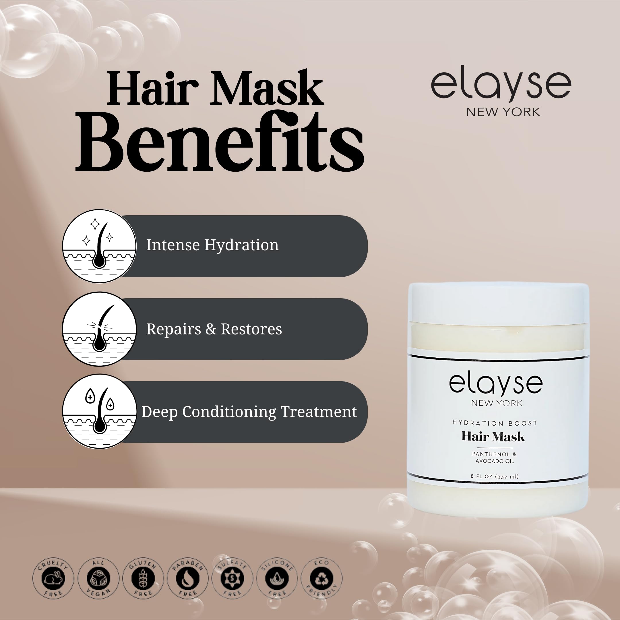 Hydration Boost Hair Care Set - Sulfate & Paraben Free Shampoo, Conditioner, Hair Mask & Biotin Serum for Color-Treated Hair - 4 Piece Kit for Dry, Damaged Hair Repair & Daily Nourishment - Perfect for Home & Salon Use