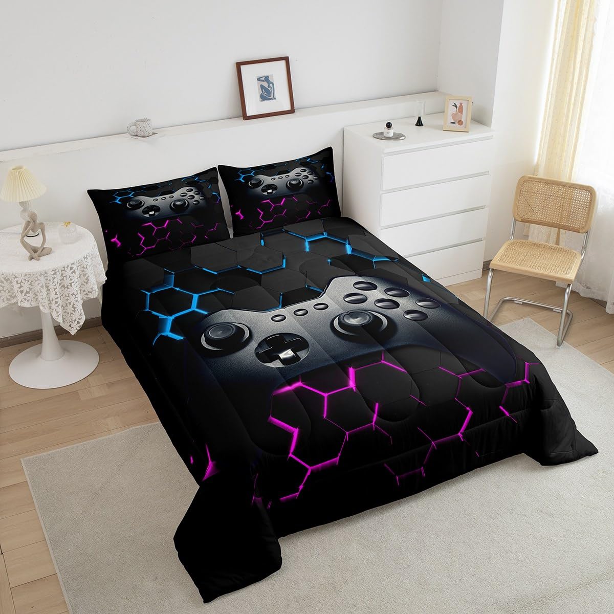 Erosebridal Boys Twin Bedding Sets - Gaming Themed Comforter Set for Kids & Toddlers, Black - Perfect for Bedrooms, Sleepovers & Gaming Rooms