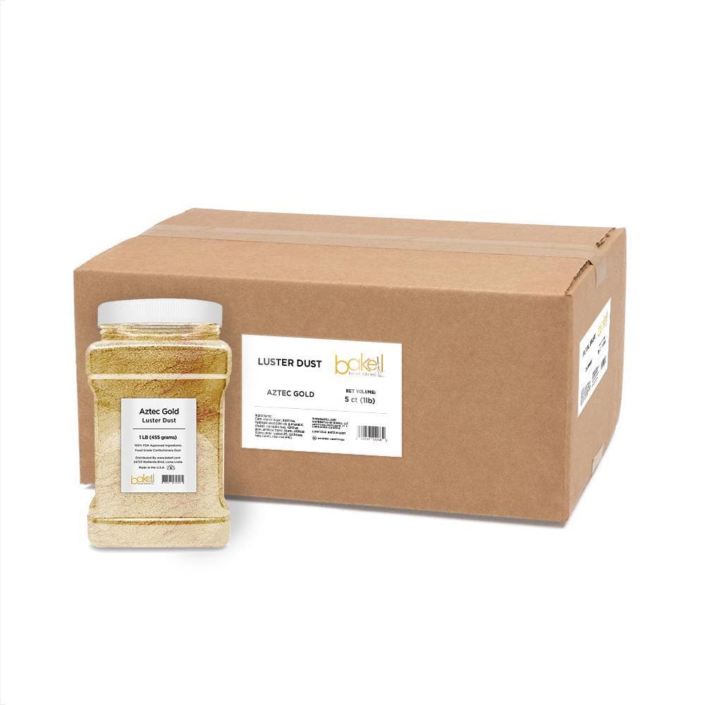 Premium Aztec Gold Luster Dust for Baking & Cake Decorating - Edible Food Grade Glitter Powder for Cookies, Cupcakes, Chocolates - Bulk Wholesale (1lb) - Perfect for Professional Bakers, Home Bakers & DIY Dessert Decorations