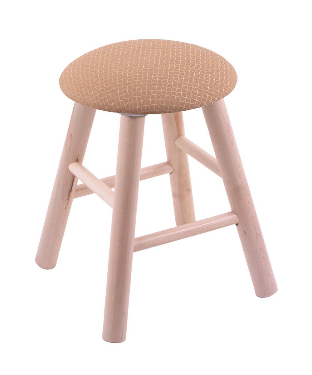 Maple Round Cushion Vanity Stool with Smooth Legs & 360° Swivel - Natural Wood Finish, Comfortable Makeup Seat for Bedroom, Dressing Room & Salon - Perfect for Home Decor & Beauty Stations