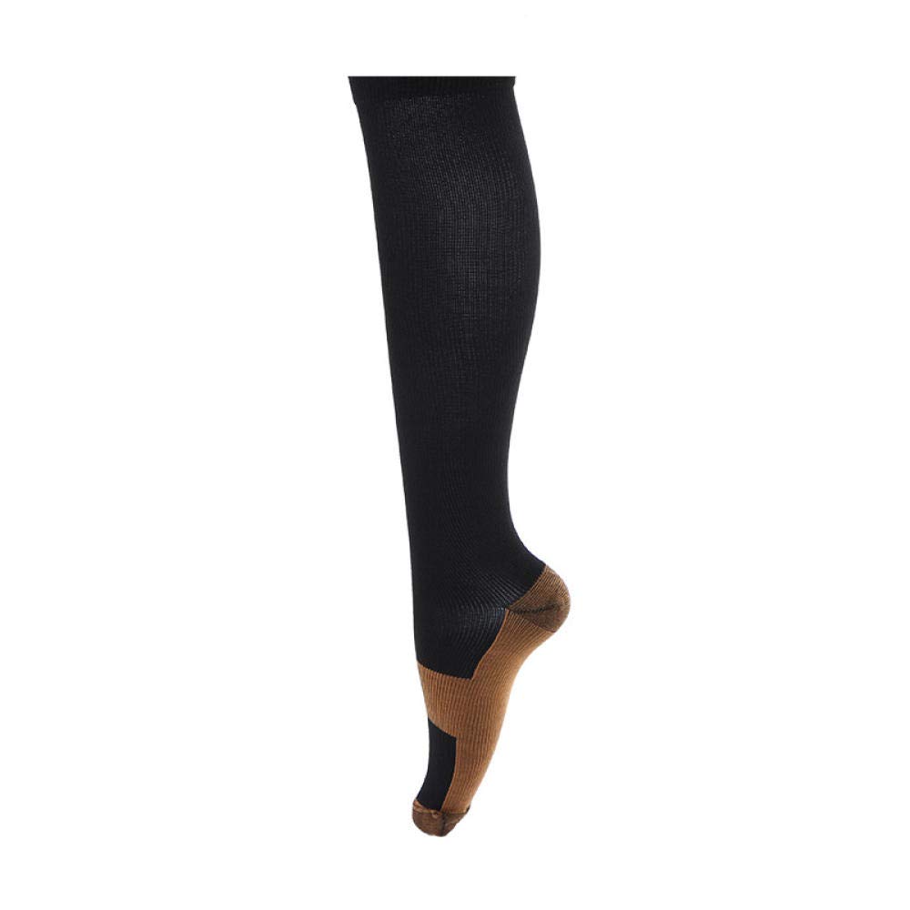 Women & Men Anti-Varicose Compression Stockings - 1 Pair Nylon Slimming Legwear for Circulation, Fat Burning & Sexy Look (Black) - Perfect for Work, Travel & Medical Support
