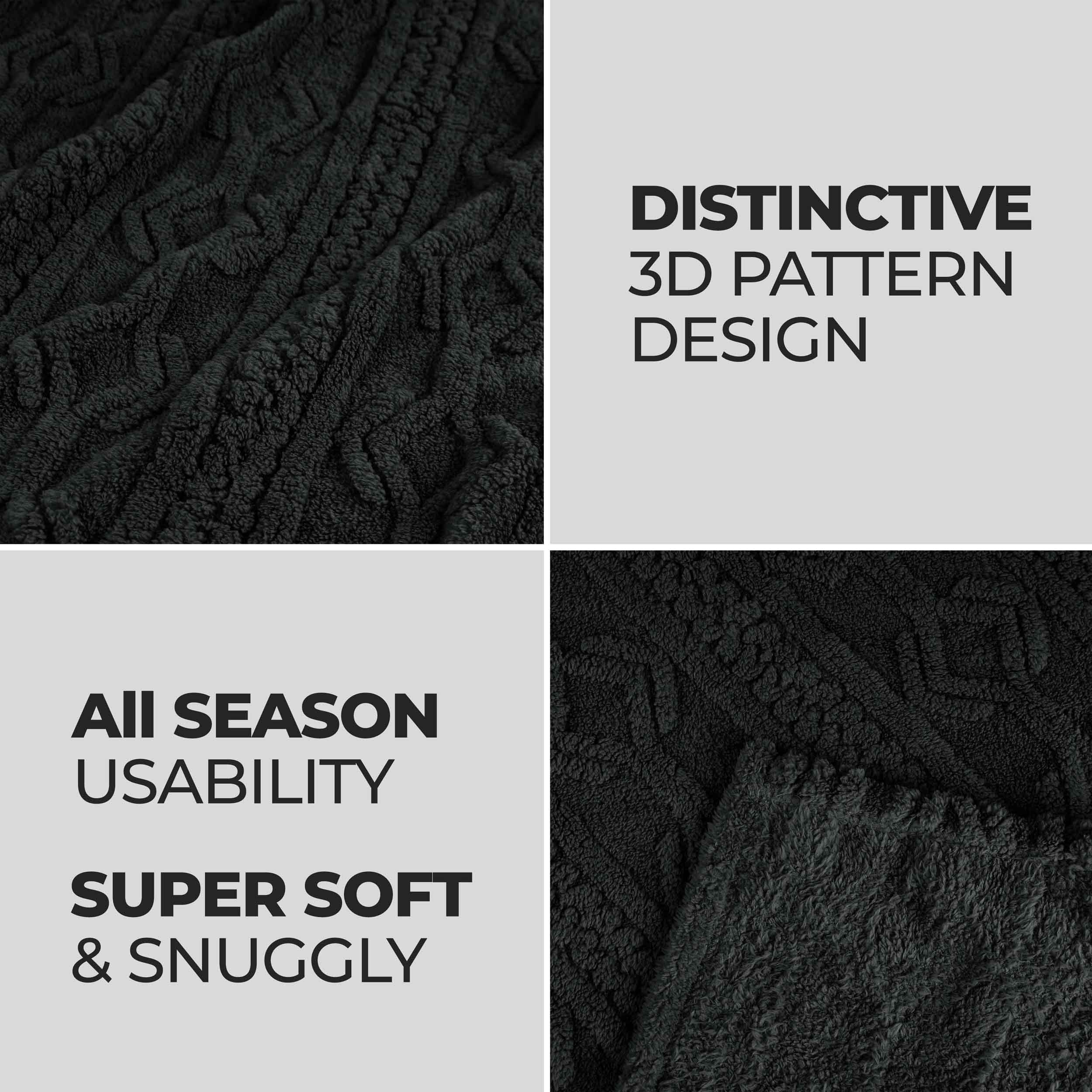 Arctic Boho Jacquard Plush Fleece Blanket - Ultra Soft & Warm Winter Throw for Couch, Bed, Sofa - Perfect for Home Decor, Cozy Nights & Gift Giving