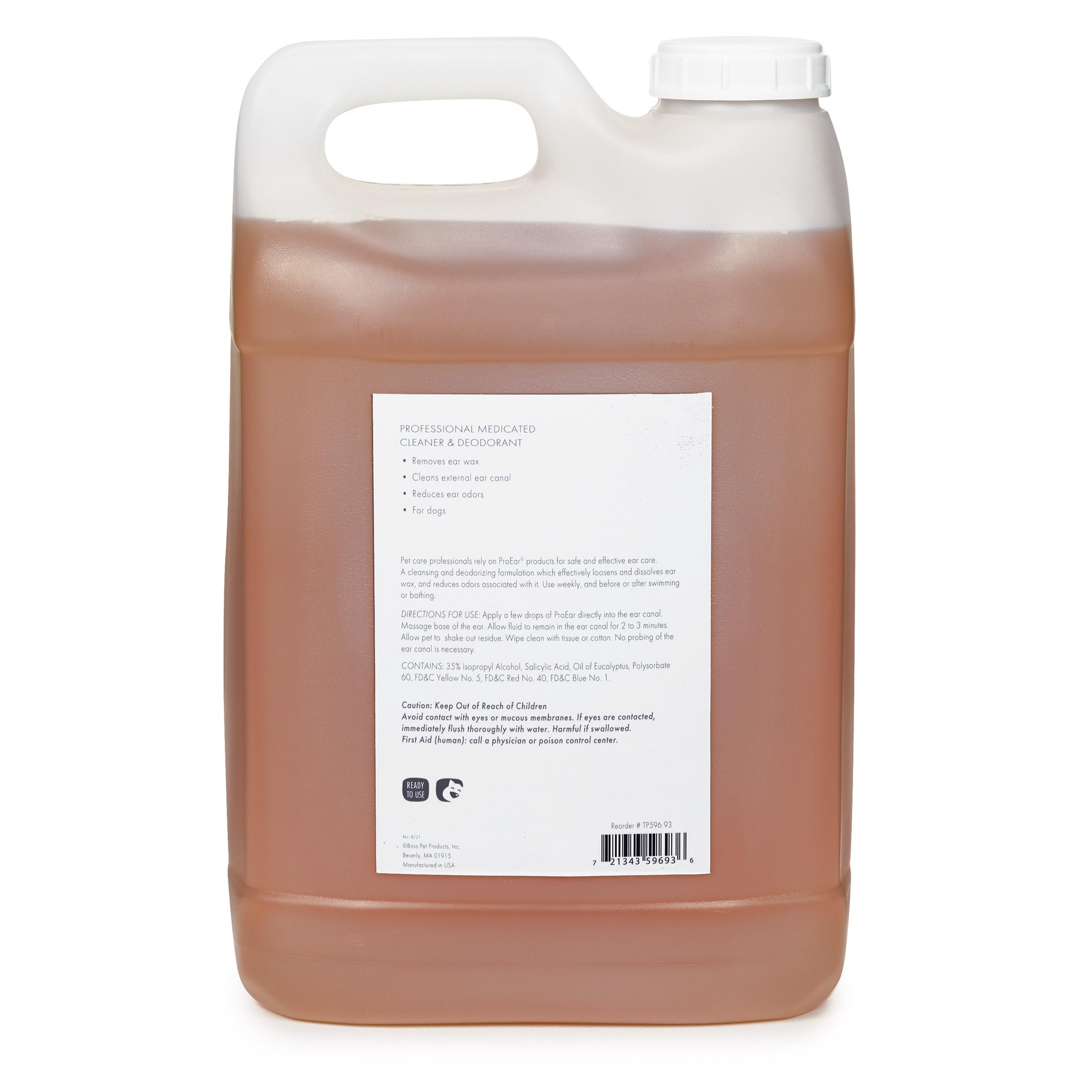 ProEar Professional Medicated Ear Cleaner for Dogs & Cats – Safe & Effective Pet Ear Cleaning Solution, 2.5 Gallon – Perfect for Grooming, Vet Clinics & Home Pet Care