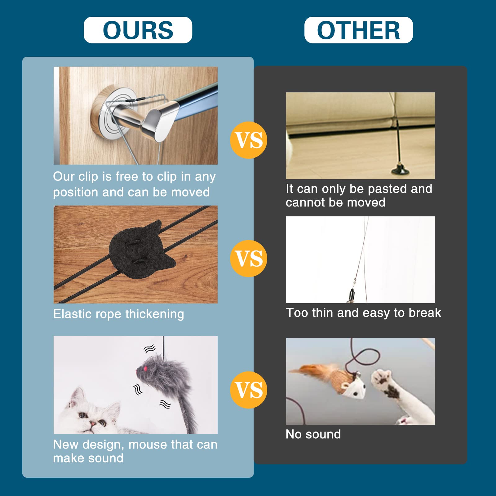 Kalimdor Interactive Cat Feather Toys - Retractable Teaser Wand for Indoor Cats & Kittens | Fun Chase Exercise & Mental Stimulation Play (1 Pack) | Perfect for Playtime, Training & Bonding with Your Feline Friend