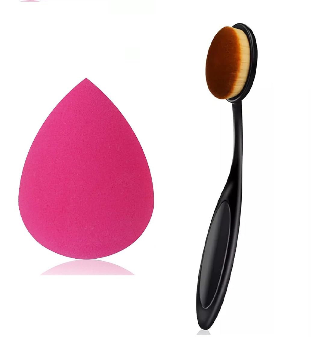 Professional Oval Makeup Blender Sponge - Facejewel Foundation Powder Concealer & Blush Brush Set for All Skin Types | Perfect for Flawless Blending, Contouring & Airbrush Finish | Ideal for Daily Makeup, Photo Shoots & Special Occasions