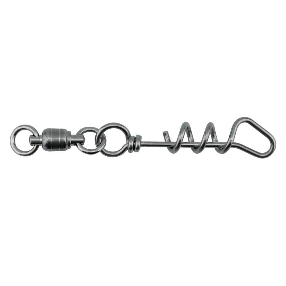 Premium Stainless Steel Ball Bearing Dredge Swivel with Corkscrew Snap - Heavy Duty Fishing Gear for Saltwater & Freshwater Angling