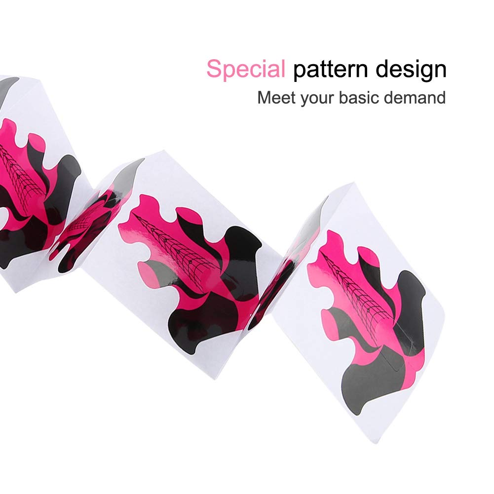 100 Pcs Acrylic Nail Extension Forms - Reusable Nail Stickers for UV Builder Gel, Paper Tray Nail Art - Perfect for Salon Professionals & DIY Home Manicures (Great for Wedding, Party & Special Occasion Nail Designs)