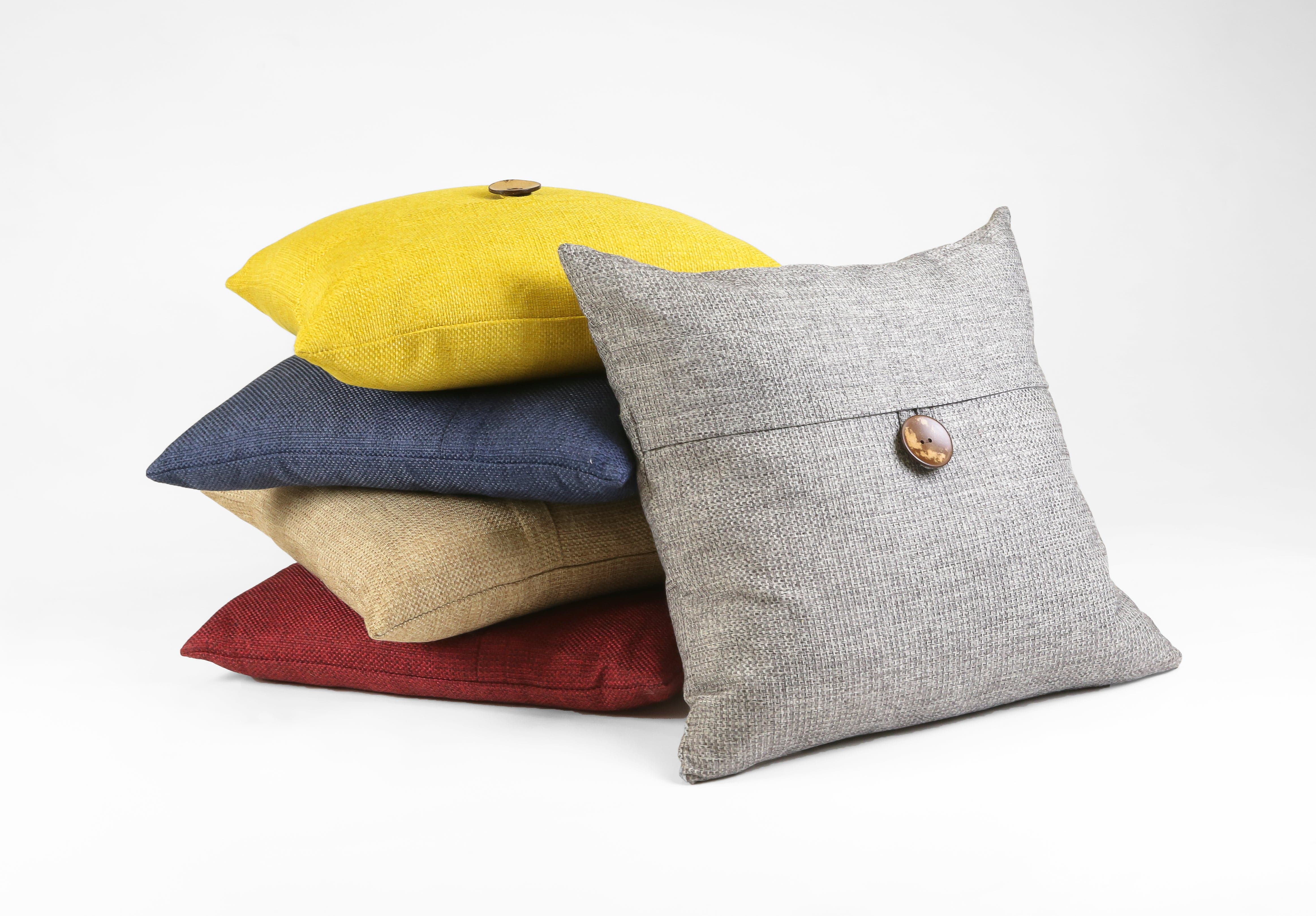 Linen Texture Woven Button Decorative Pillow Cover - Soft Bohemian Style Cushion Case for Sofa, Bed, Living Room & Home Decor