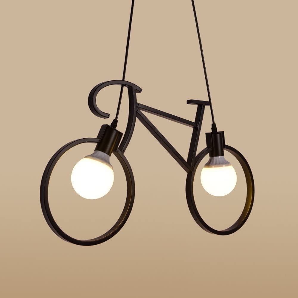 Nordic Industrial Bicycle Pendant Light - Retro Iron Metal Hanging Ceiling Lamp for Kitchen, Bar, Dining Room, Porch - Perfect for Farmhouse, Cafe & Vintage Home Decor