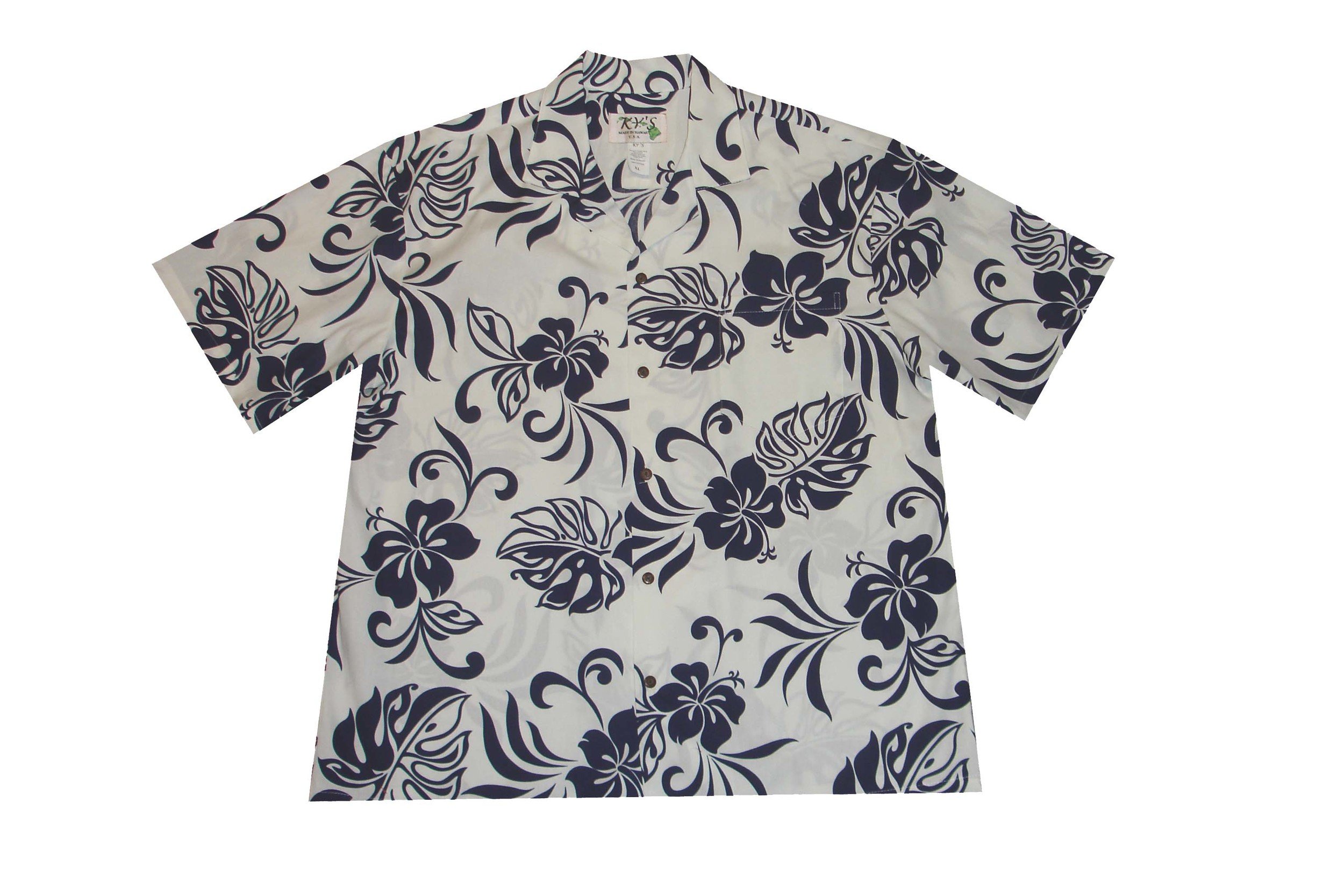 Men's Traditional Hibiscus with Leaf Hawaiian Shirt - Breathable Casual Aloha Shirt for Summer Beach Vacation, Luau Party & Tropical Getaway
