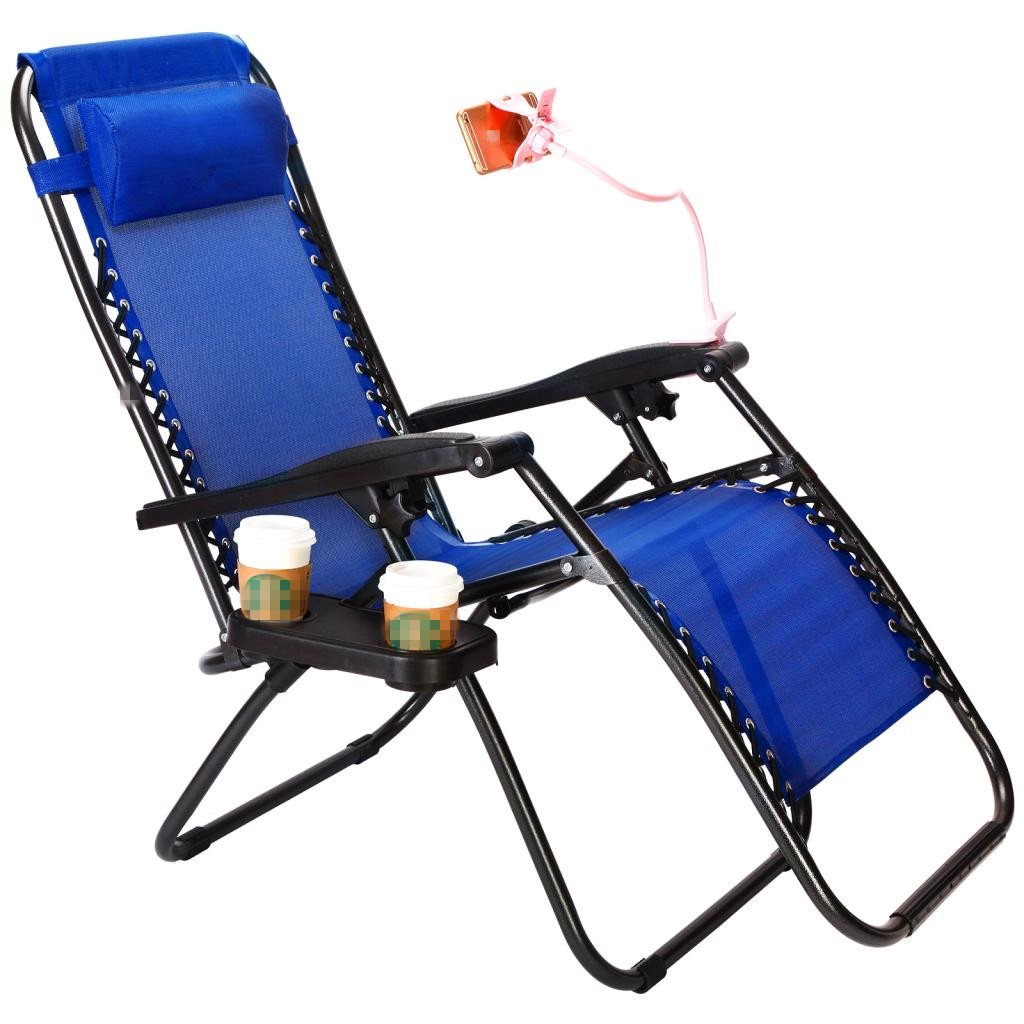 Set of 2 Adjustable Zero Gravity Lounge Chairs with Cup Holder & Phone Slot - Foldable Outdoor Recliners with Snack Tray for Patio, Poolside, Backyard Relaxation & Sunbathing