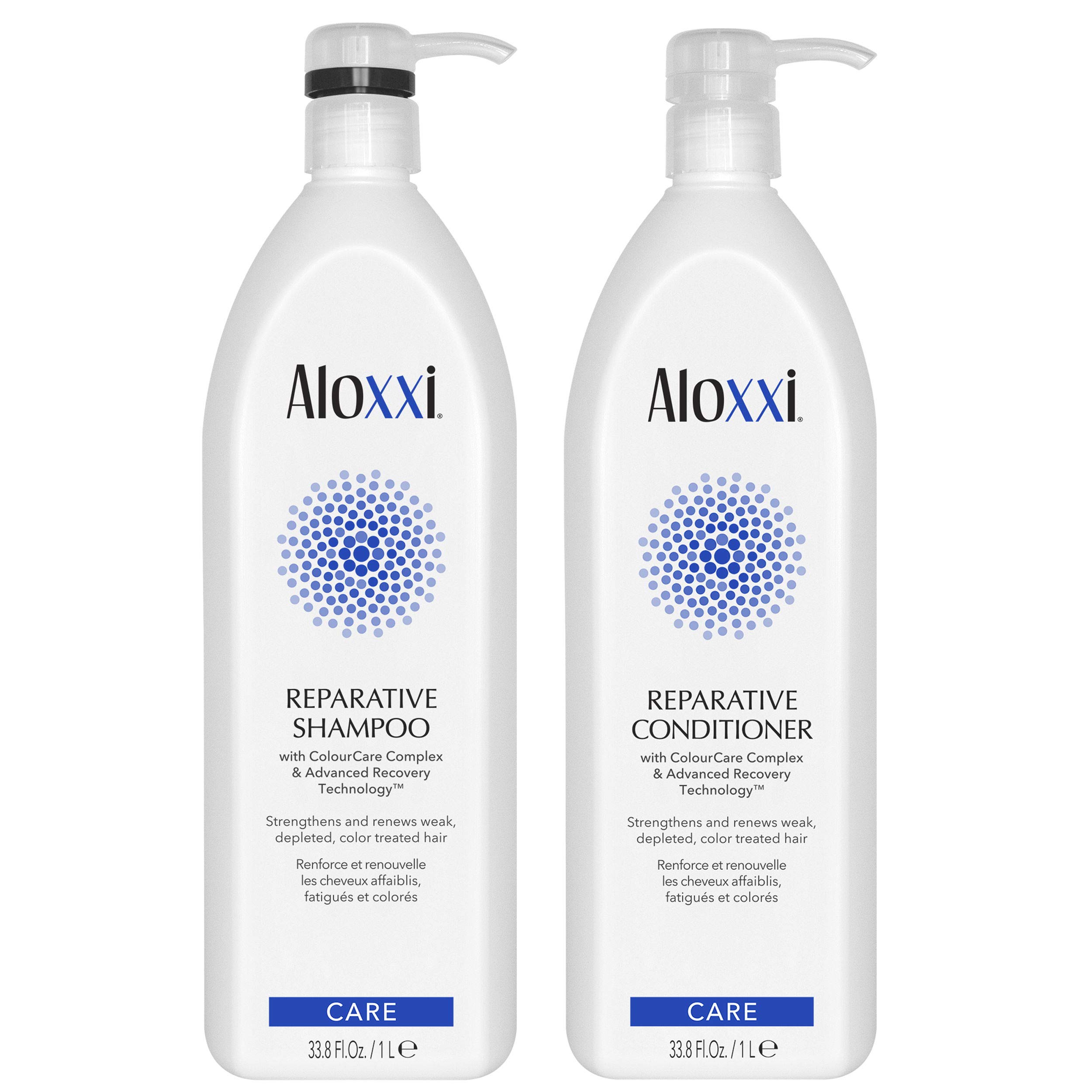 ALOXXI Reparative Shampoo & Conditioner Set for Damaged Hair - 33.8 oz | Sulfate-Free, Color Safe, Moisturizing Hair Care Duo | Perfect for Dry, Frizzy & Chemically Treated Hair at Home or Salon Use