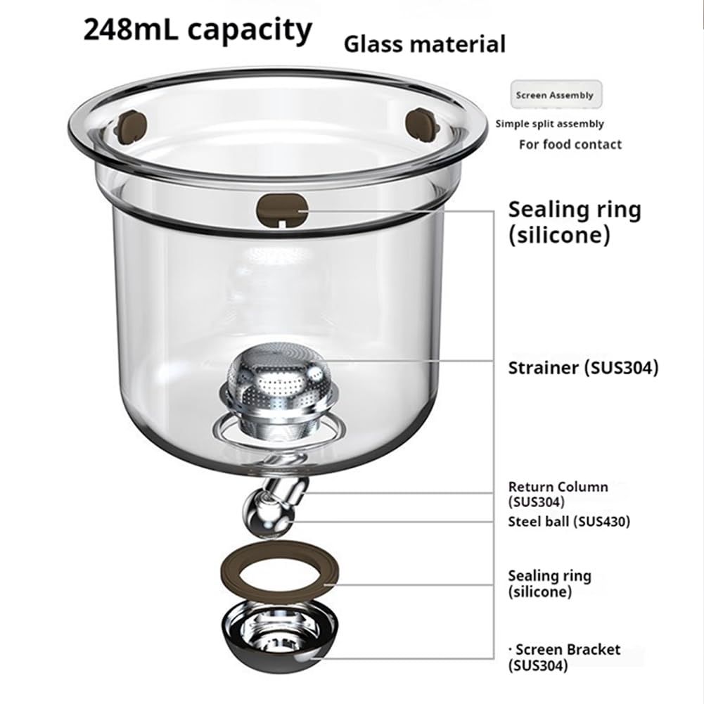 Enchanti Glass Teapot with Wooden Handle - 520ml Water Separation Magic Teapot with Infuser Strainer & 2 Cups - Perfect for Witchcraft, Herbal Tea Brewing & Gift Giving