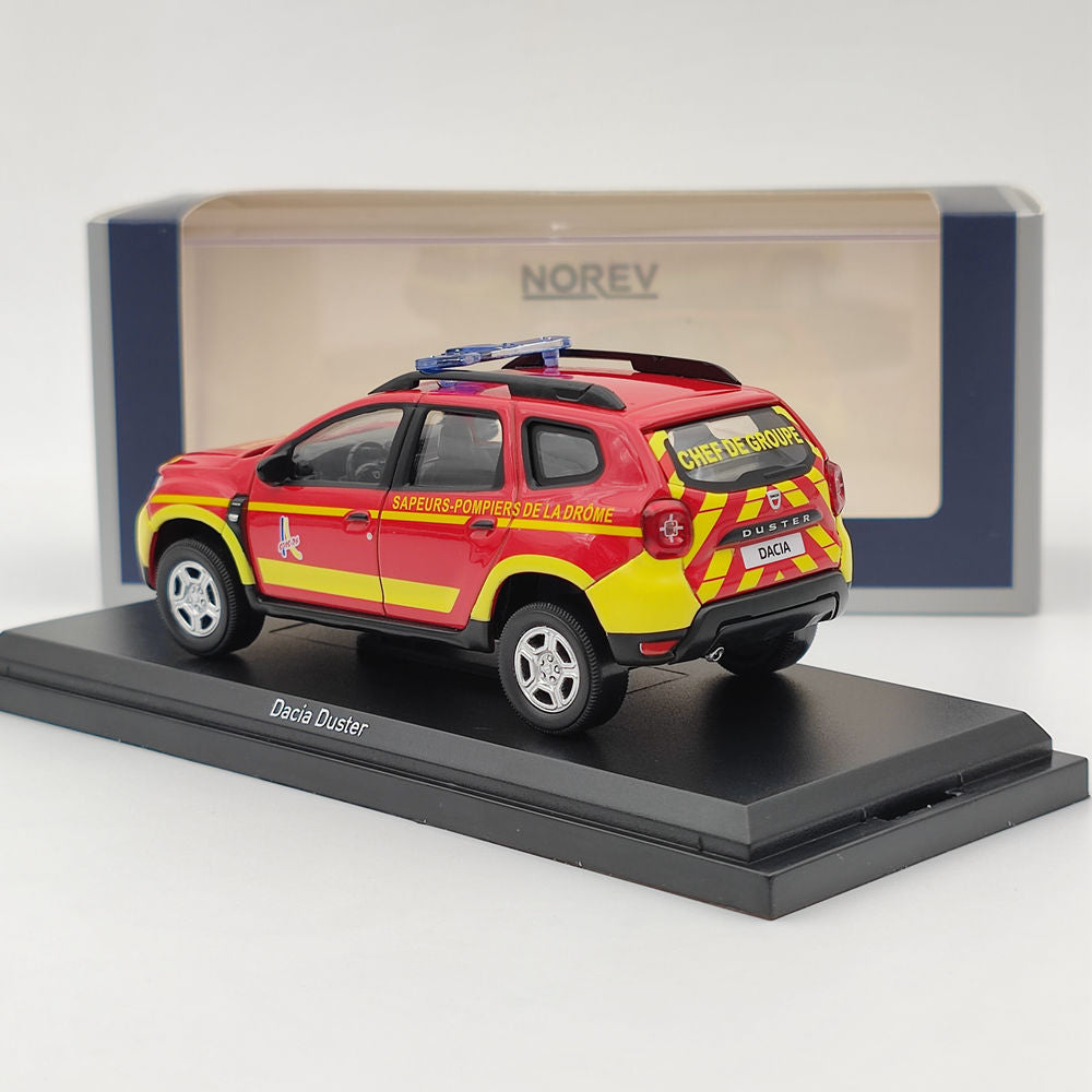 1/43 Scale Norev Dacia Duster 2020 Fire Chief Vehicle Diecast Model Car - Collector's Toy Gift for Adults & Kids - Perfect for Display, Play, and Firefighter Enthusiasts