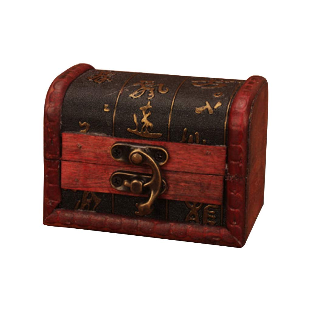 Vintage Metal Lock Wooden Jewelry Box - Handmade Storage Organizer for Pearls, Rings & Necklaces - Mini Jewelry Case with Zipper Storage Bags - Perfect for Home Organization & Gift Giving