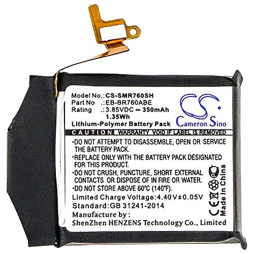 Original Replacement 350mAh Battery for Samsung Gear S3 Frontier SM-R760/SM-R765/SM-R770 & Gear S3 Classic LTE - EB-BR760/EB-BR760ABE (3.85V) - Perfect for Extended Smartwatch Use During Workouts, Travel & Daily Activities