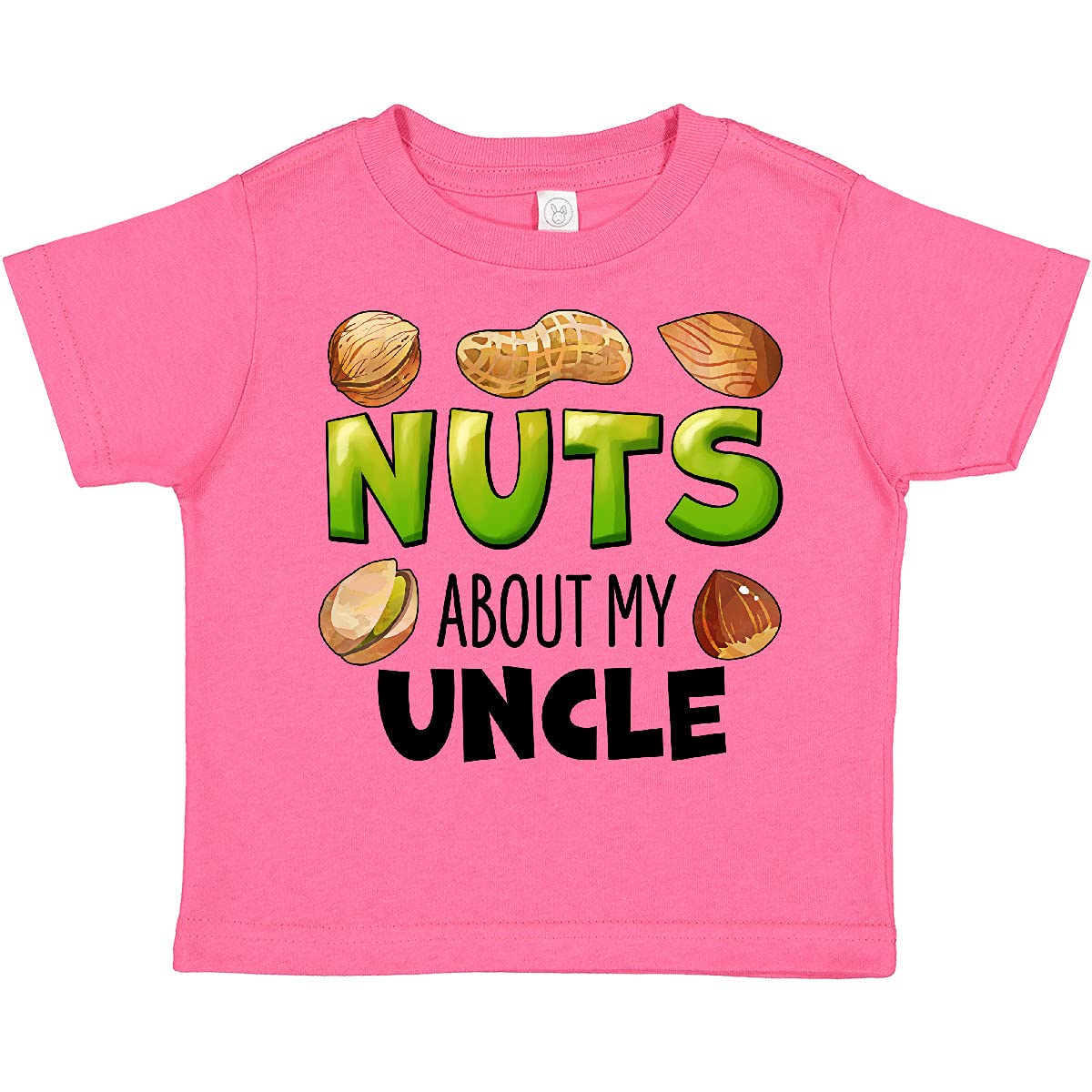 Inktastic 'Nuts About My Uncle' Peanut Almond Pistachio Toddler T-Shirt - Cute Funny Uncle Gift for Kids Birthday & Family Reunions