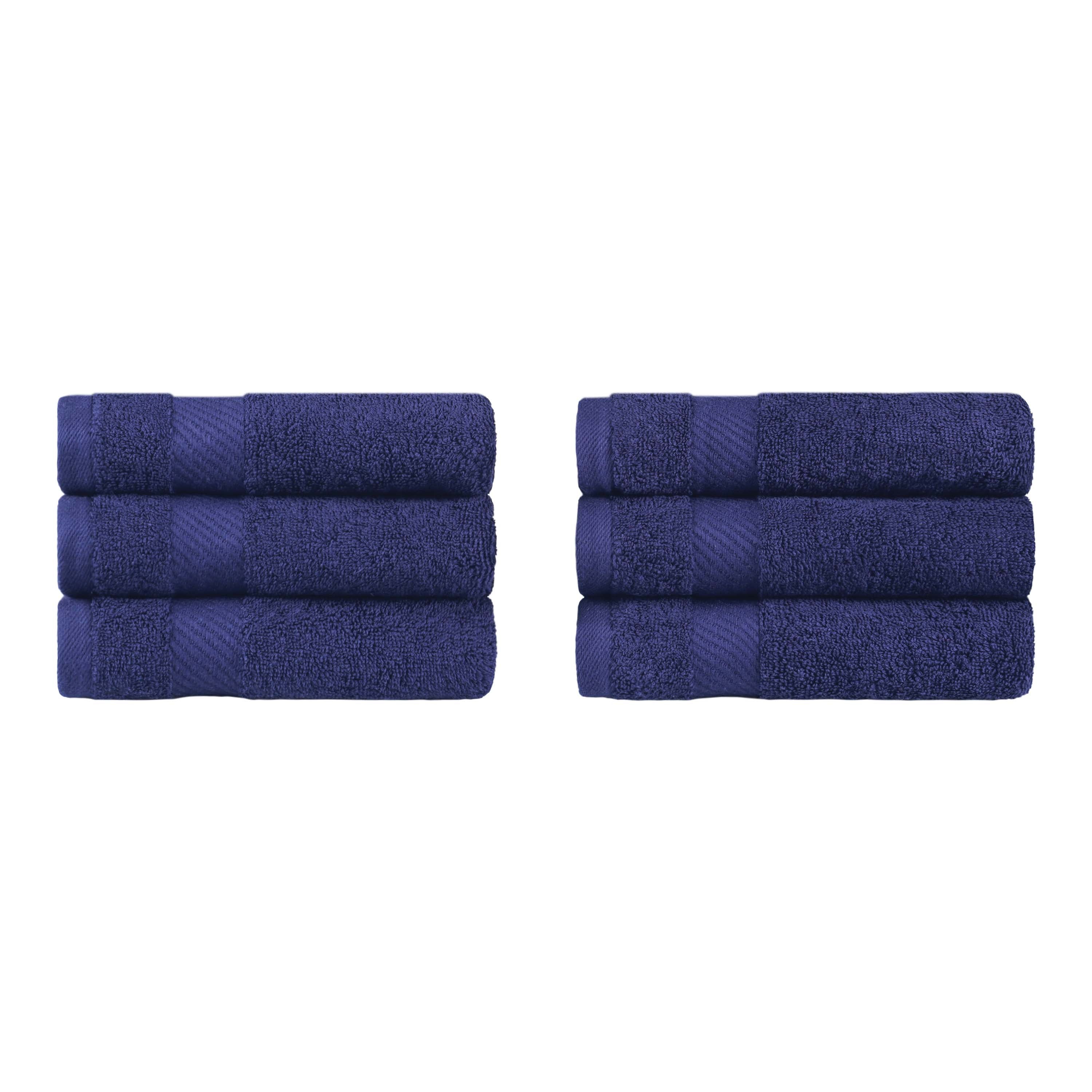 Premium 6-Piece Egyptian Cotton Hand Towel Set with Elegant Dobby Border - Soft & Absorbent for Bathroom, Kitchen, and Guest Use