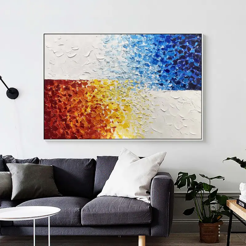 Flower and Tree Painting #FT029 - Handmade Canvas Wall Art for Home & Office Decor - Perfect for Living Room, Bedroom, and Office Spaces