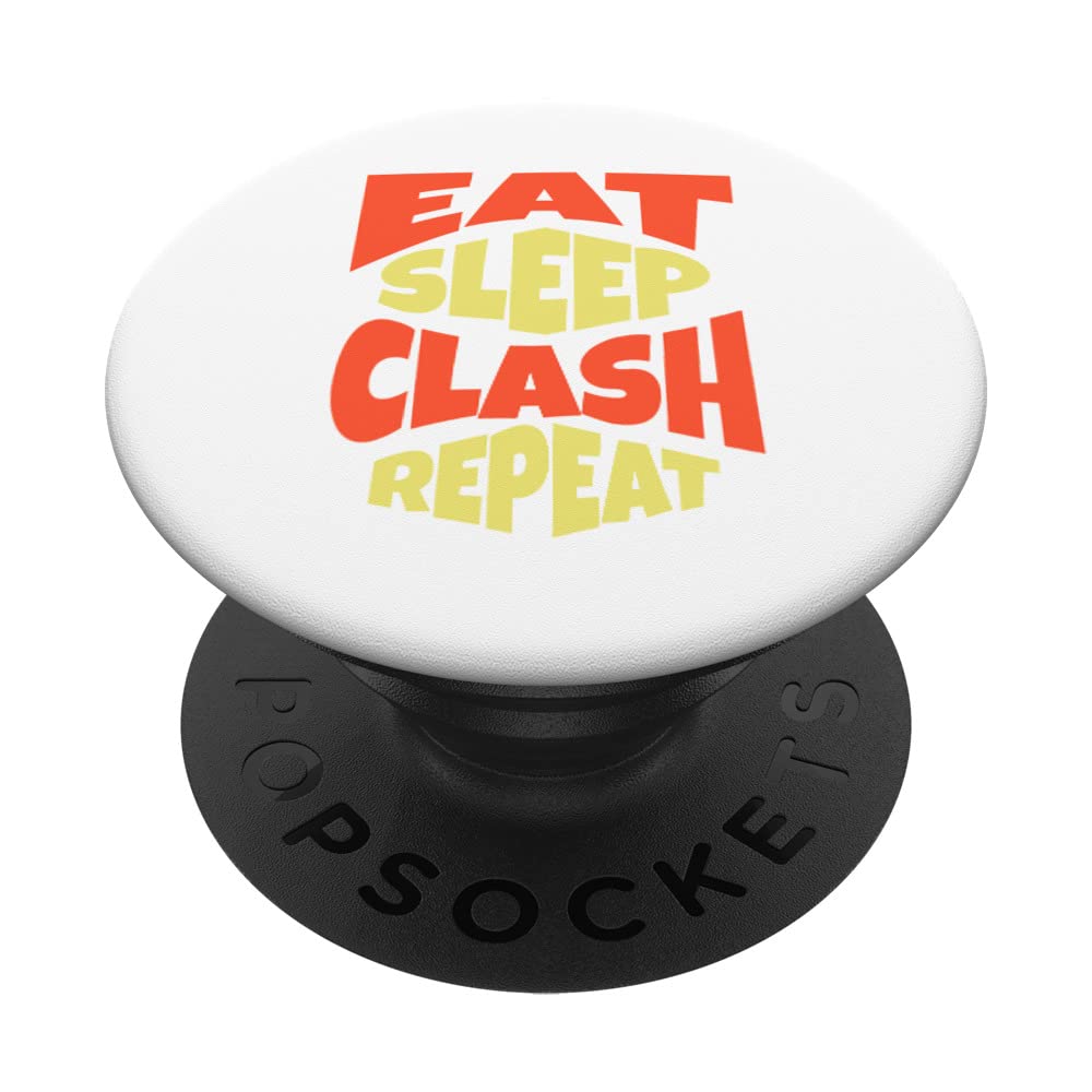 Eat Sleep Clash Repeat - Gaming Clan Matching PopSockets Swappable PopGrip for Phones | Perfect for Gamers, Esports Fans & Mobile Gaming Accessories | Great for Gaming Tournaments, Streamers & Clan Pride