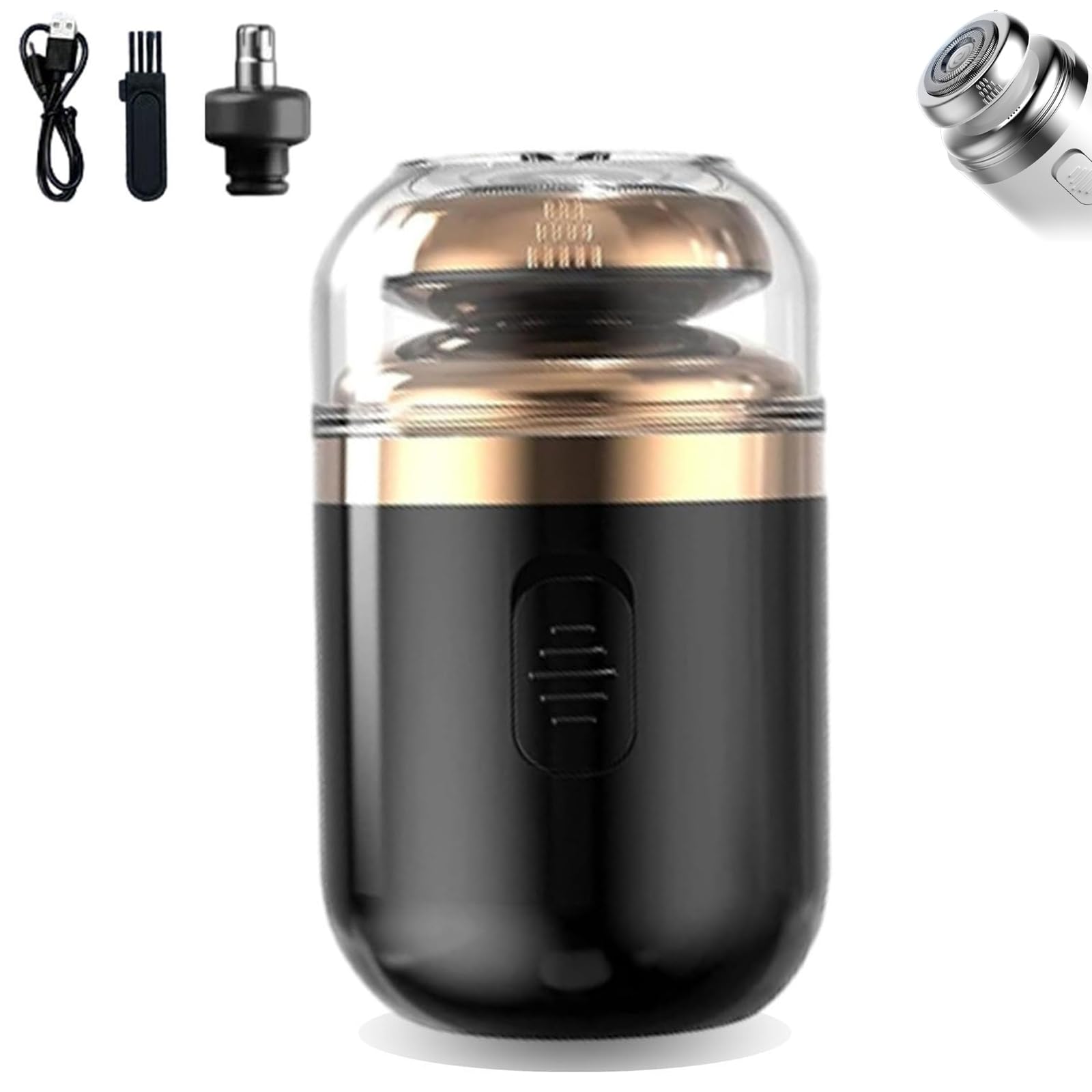 Professional 2-in-1 Mini Electric Shaver & Nose Hair Trimmer for Men - Waterproof USB Rechargeable Travel Razor with LED Display (Black) | Perfect for Travel, Gym, Home & Office Grooming | Great Gift for Father's Day, Birthday & Christmas | Ideal for Business Trips, Camping & Daily Personal Care | Compact Design for On-the-Go Grooming, Quick Touch-Ups & Travel Convenience