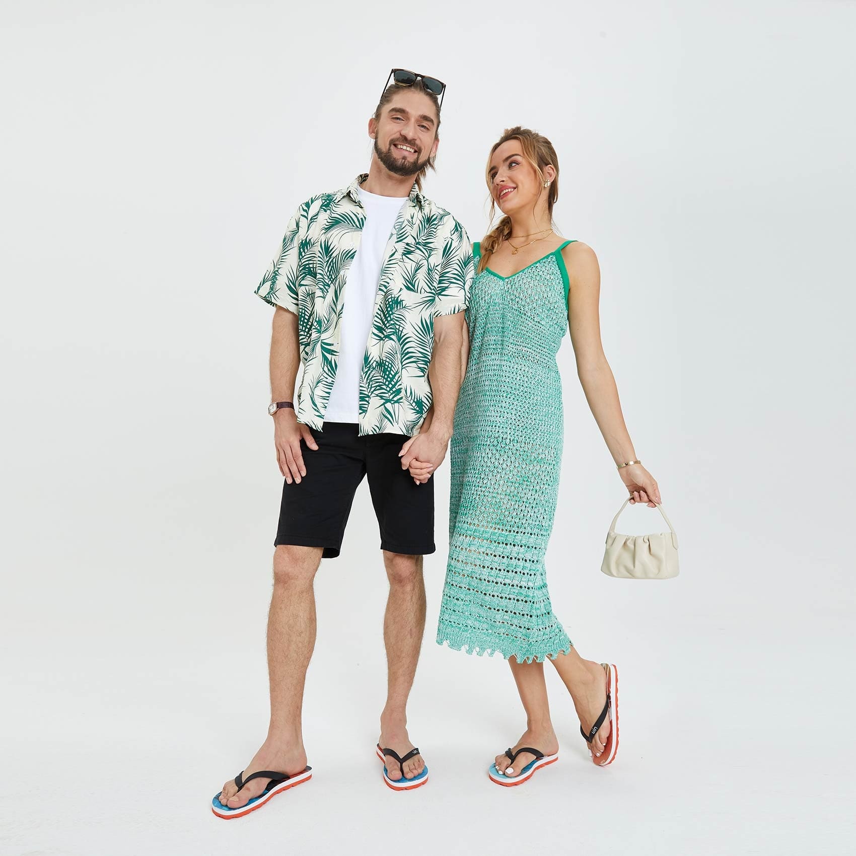 Palm in Sunset 2 Blanes Men's Hawaiian Shirt - Tropical Beach Vacation Shirt for Summer, Pool Party & Casual Wear