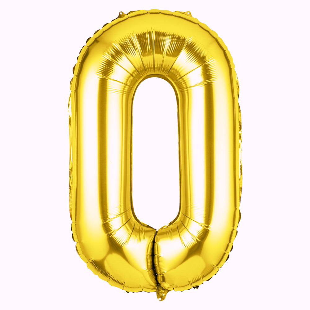 Balloonify Gold Mylar Number 0 Balloon - 40 Inch Large Foil Balloon for Birthday Parties, Baby Showers & Anniversary Celebrations - 1 Count Box