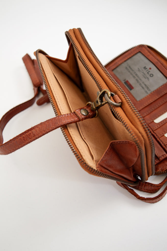 Premium Genuine Leather Handbag 500 in Cognac - Stylish & Durable Women's Shoulder Bag for Work, Travel & Everyday Use