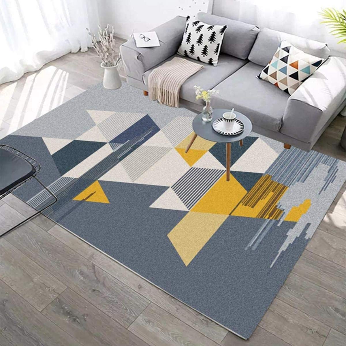 KWEE Faux Sheepskin Abstract Living Room Rug - Non-Skid Indoor/Outdoor Large Area Carpet (140x200cm) - Perfect for Cozy Home Decor, Bedroom Accent & Modern Living Spaces