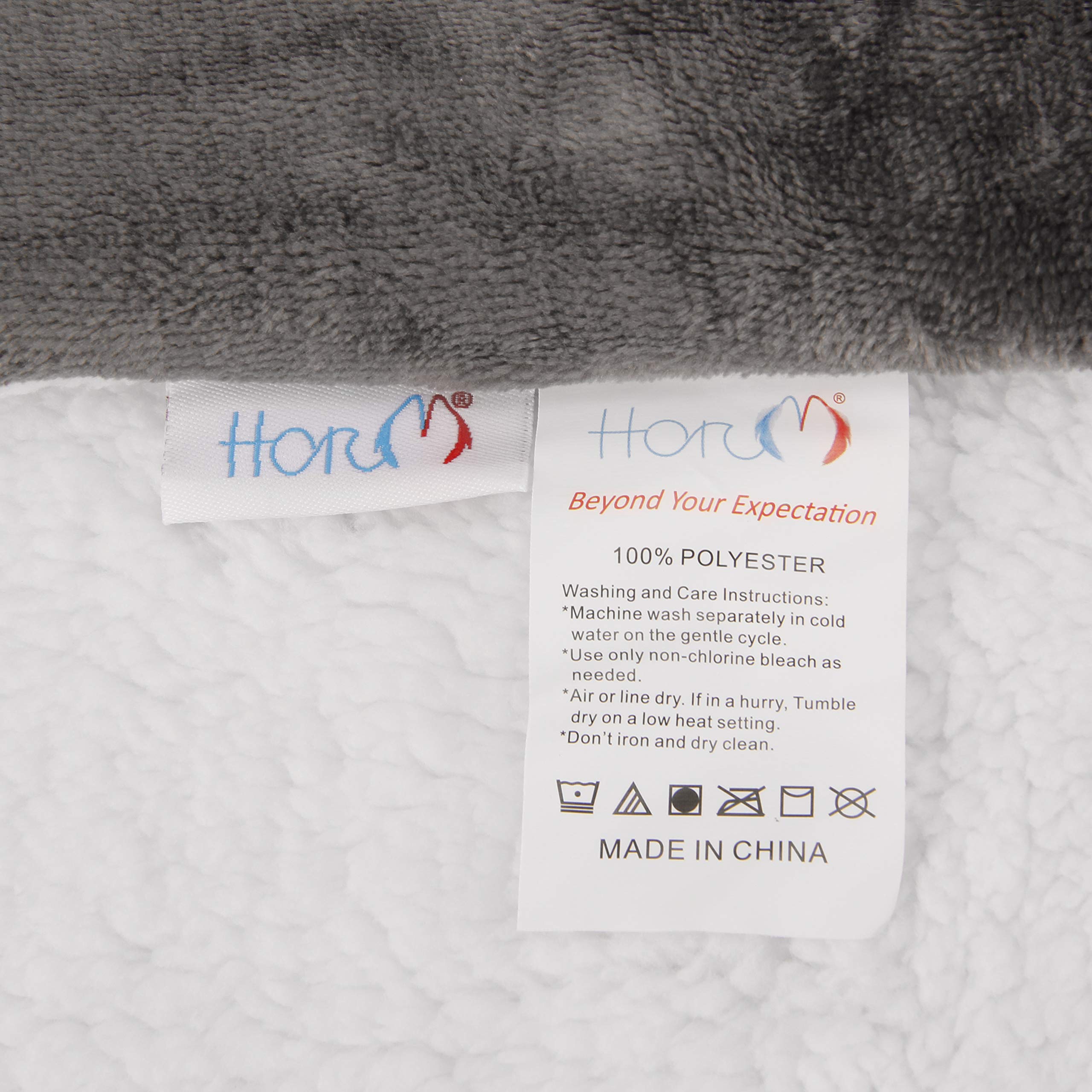 HoroM Sherpa Throw Blanket Grey 50
