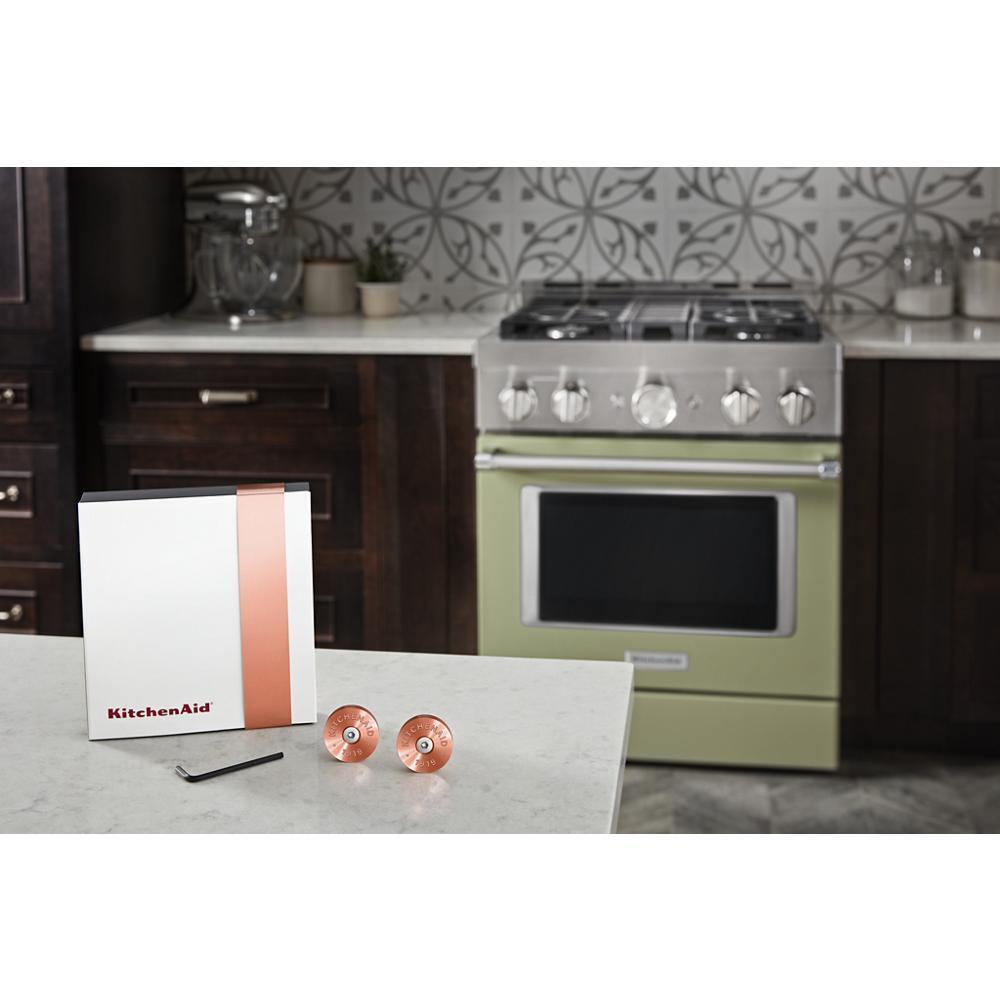 KitchenAid® Commercial Style Range Handle Medallion Kit - Amana W11368841CF Replacement Part for Stove & Oven Repair | Perfect for Kitchen Remodeling & Appliance Maintenance