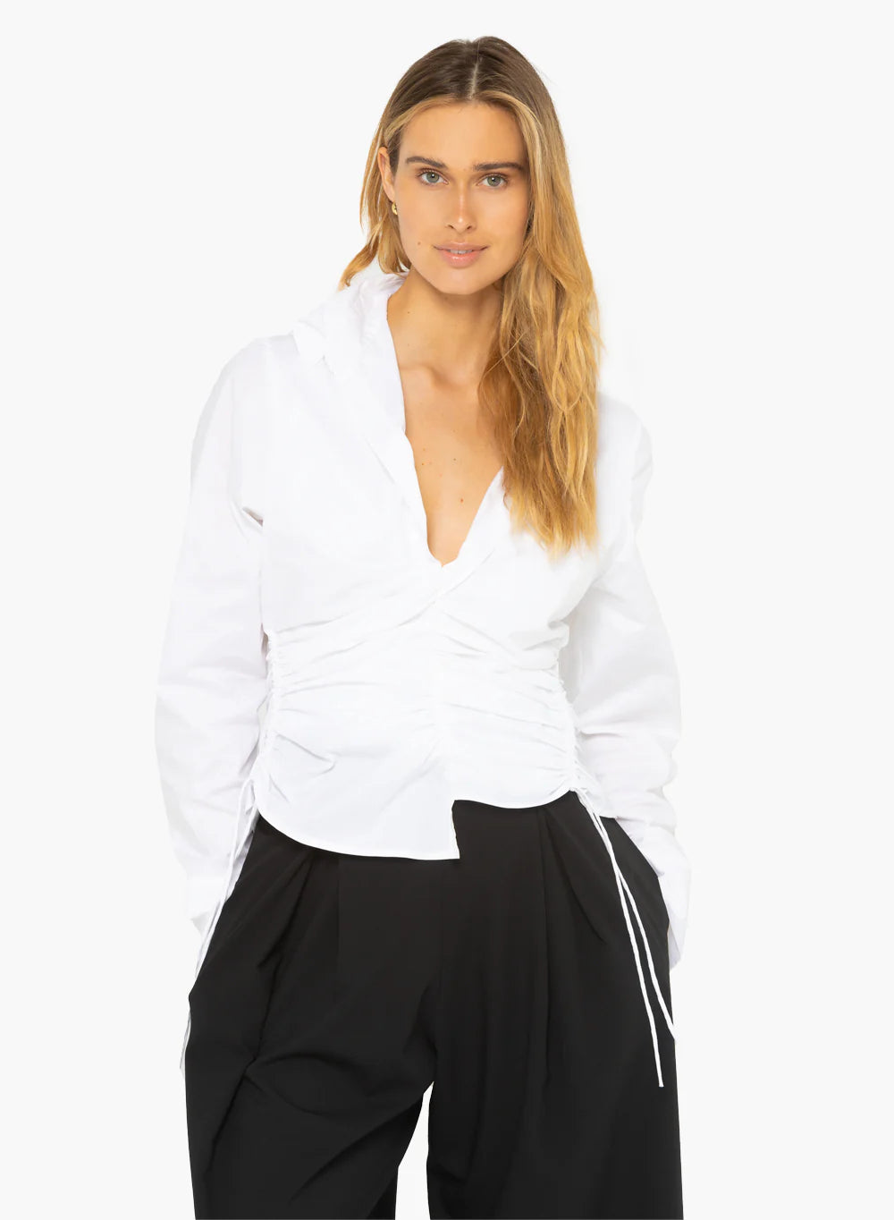 Eli Women's White Top - Stylish & Comfortable Blouse for Casual Wear, Office & Date Night
