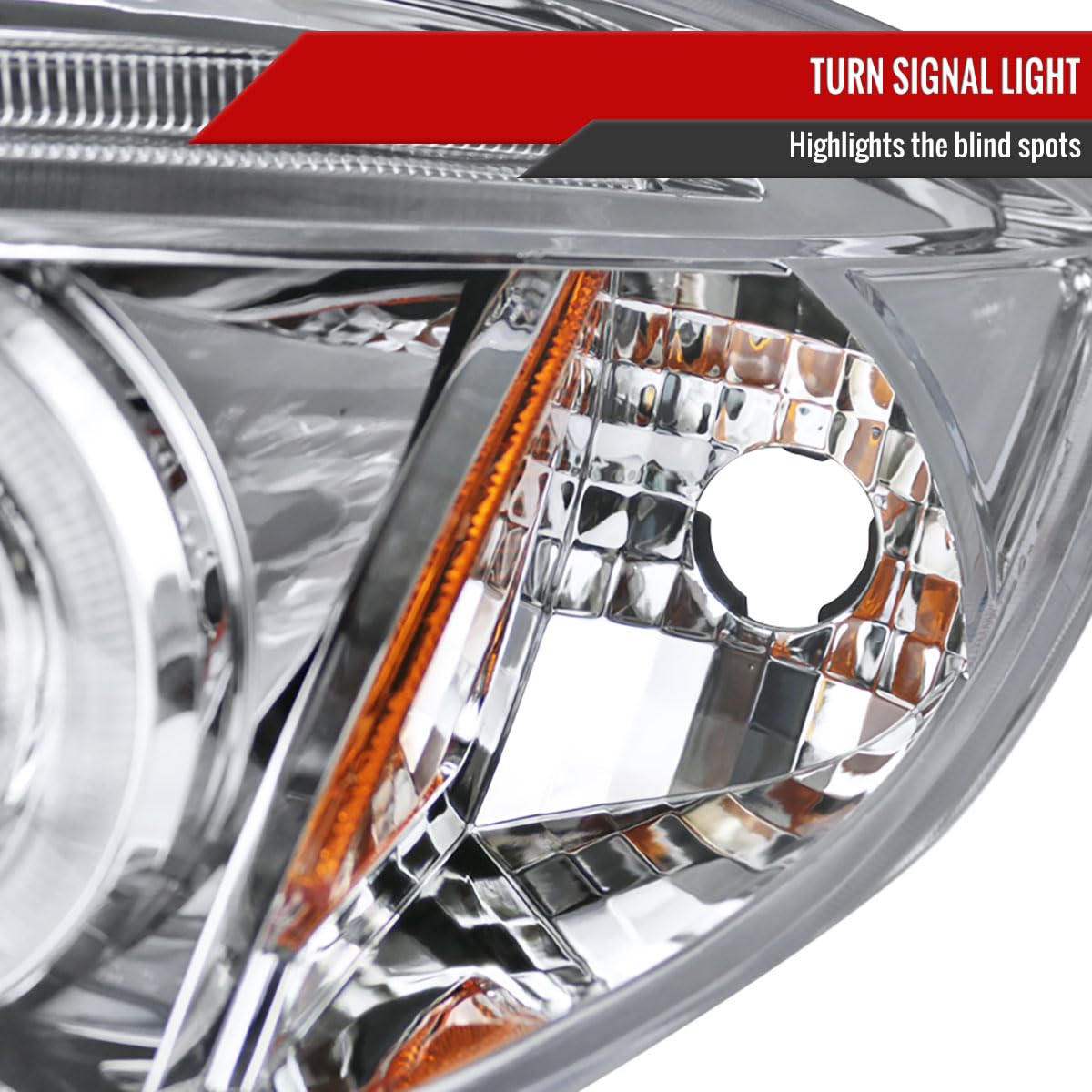 06-12 Mitsubishi Eclipse Clear Halo Projector Headlights - High Performance LED Head Light Lamps for Night Driving & Off-Road Use