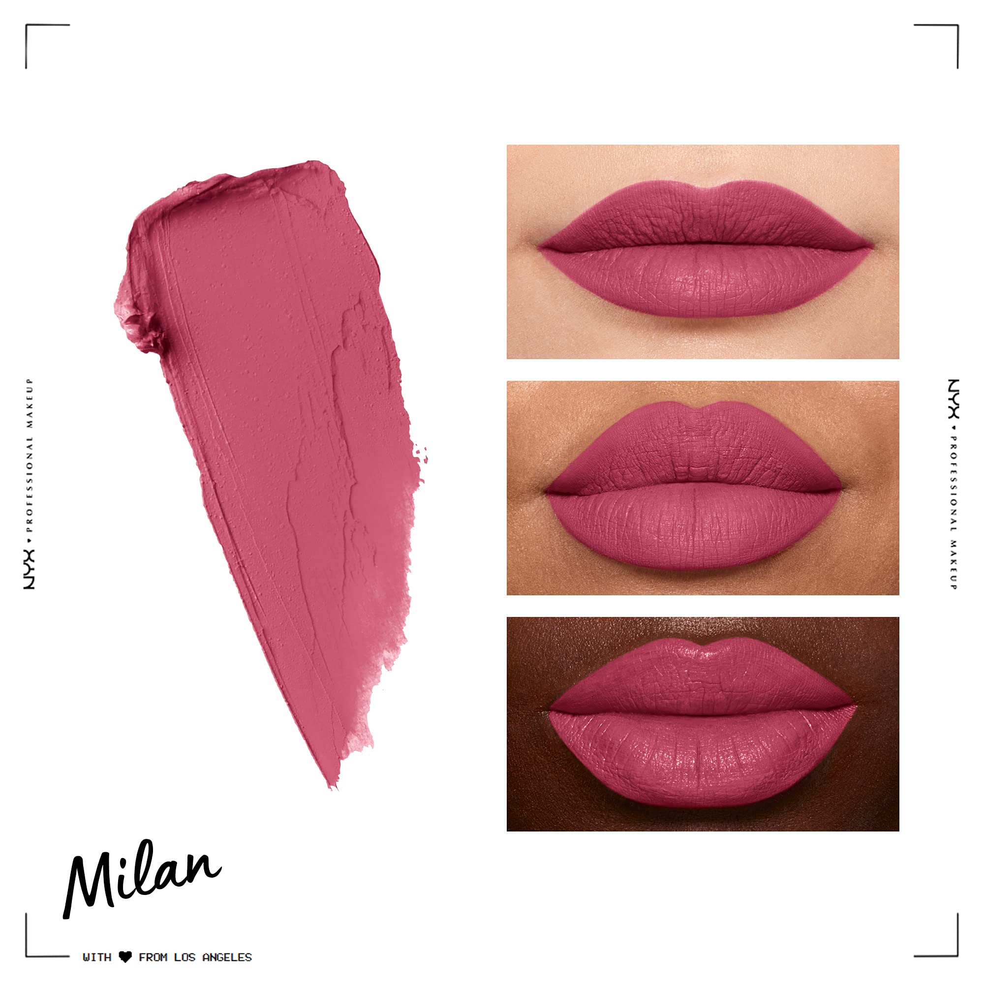 NYX Professional Makeup Soft Matte Lip Cream - Lightweight Liquid Lipstick in Milan (Dark Pink-Brown) | Long-Lasting Vegan Lip Color for Everyday Wear & Special Occasions