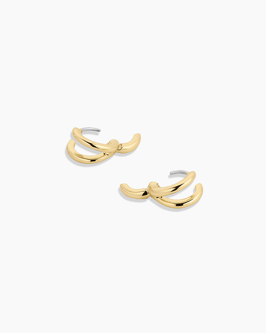 Taner Double Huggies Earrings for Women - Trendy Gold Plated Huggie Hoop Earrings for Everyday Wear | Perfect for Work, Parties & Casual Outfits